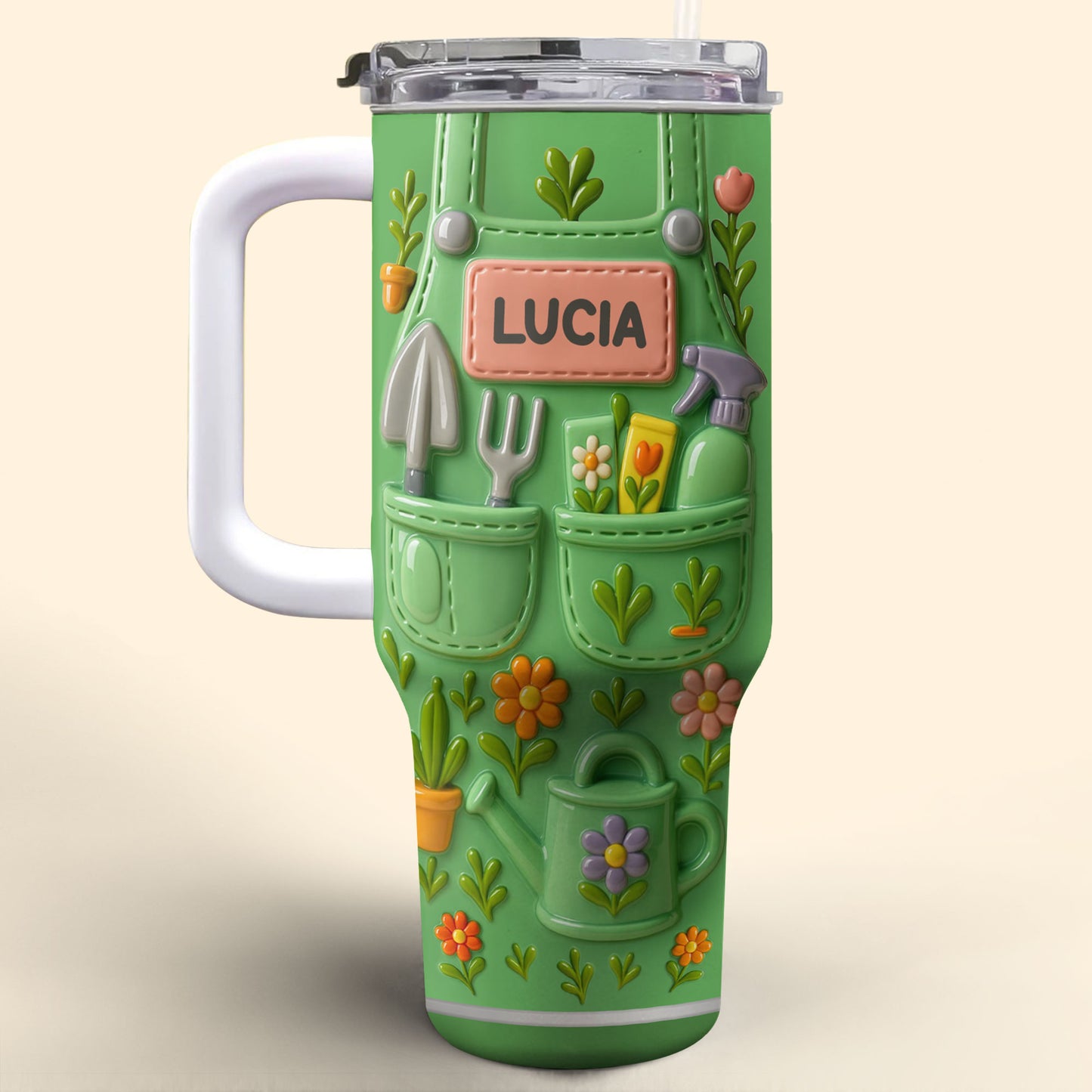 To Lucia, Gardening Tools and Flowers