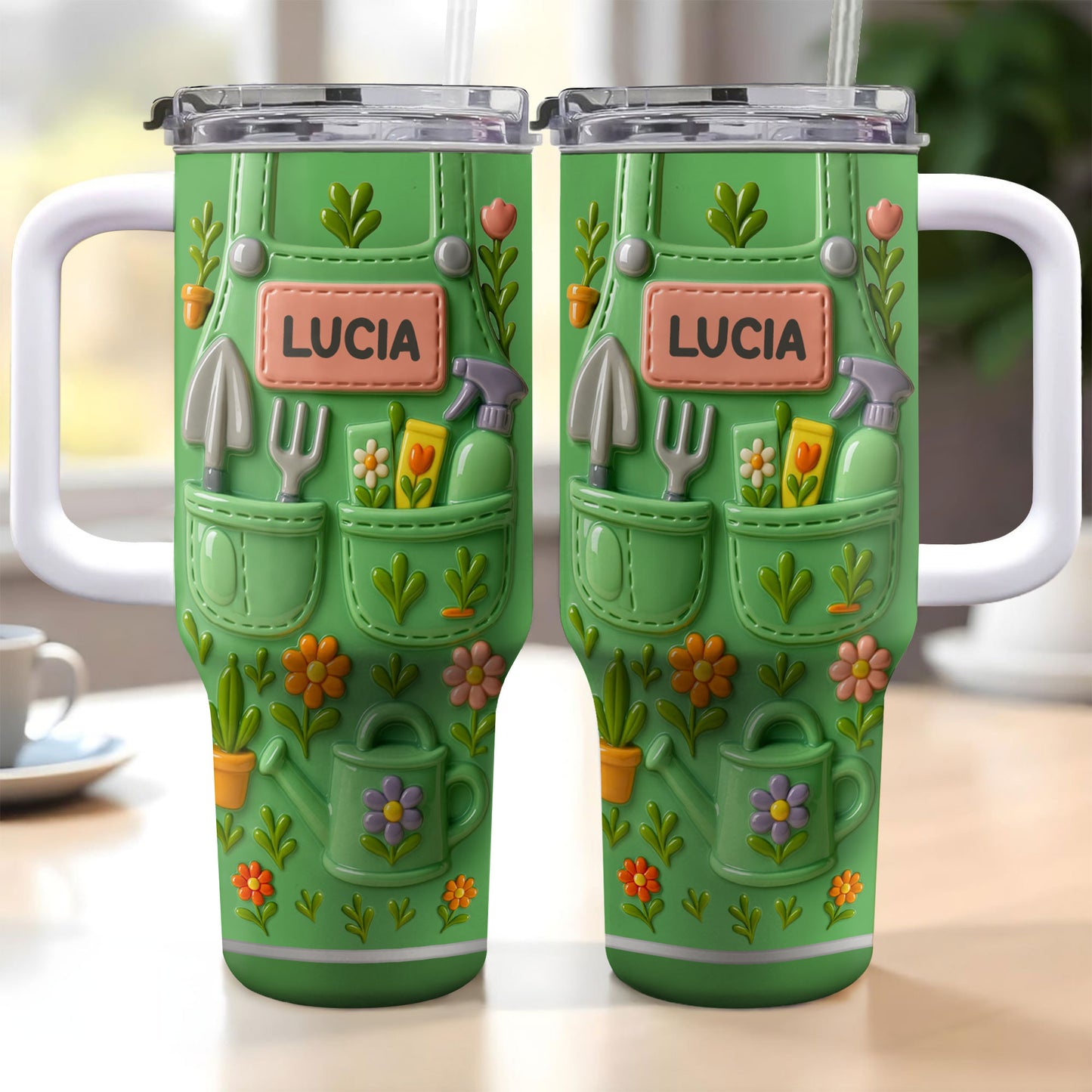 To Lucia, Gardening Tools and Flowers