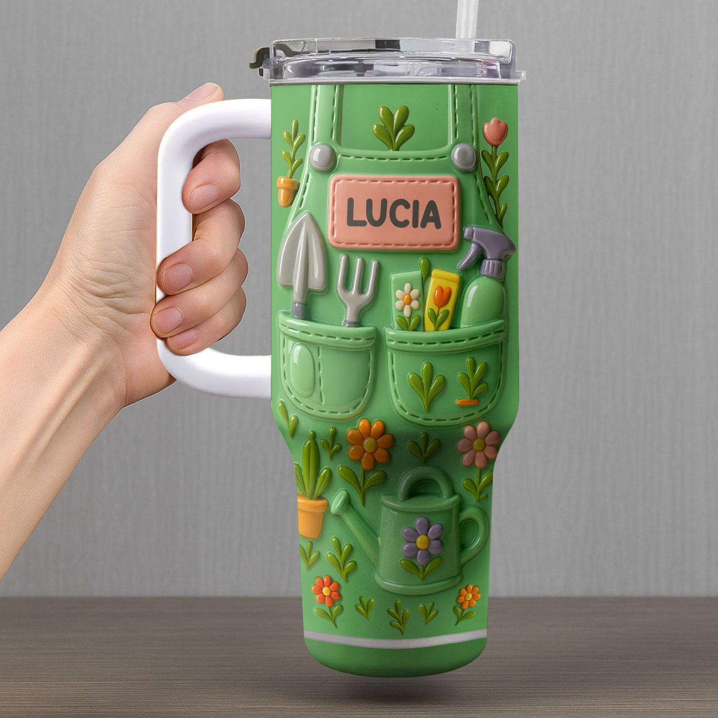 To Lucia, Gardening Tools and Flowers