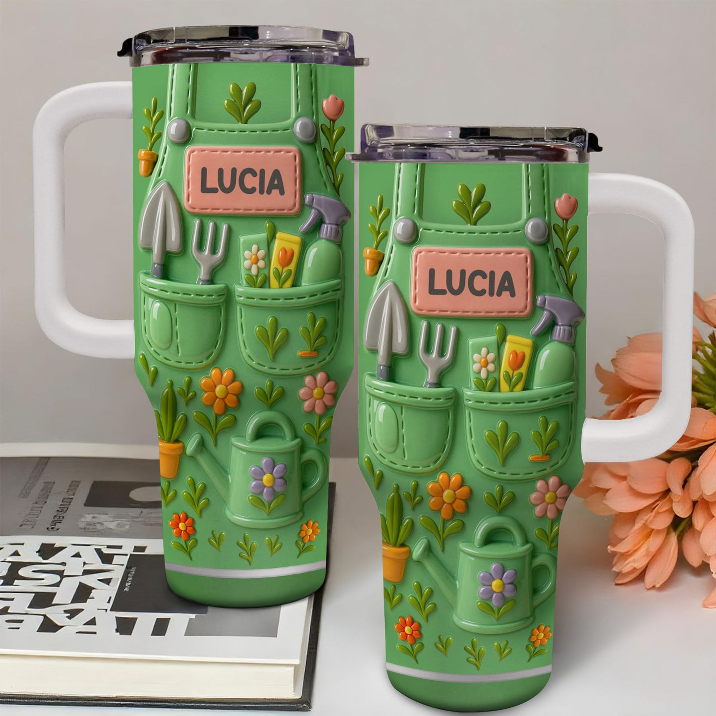 To Lucia, Gardening Tools and Flowers