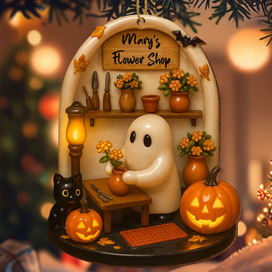 Autumn Flowers And Halloween Pumpkins