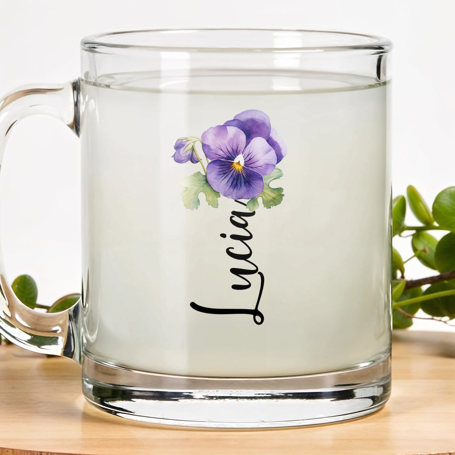 Loving Message To Granddaughter With Beautiful Flower Design - Personalized Custom Glass Mug - GDT002_GLM
