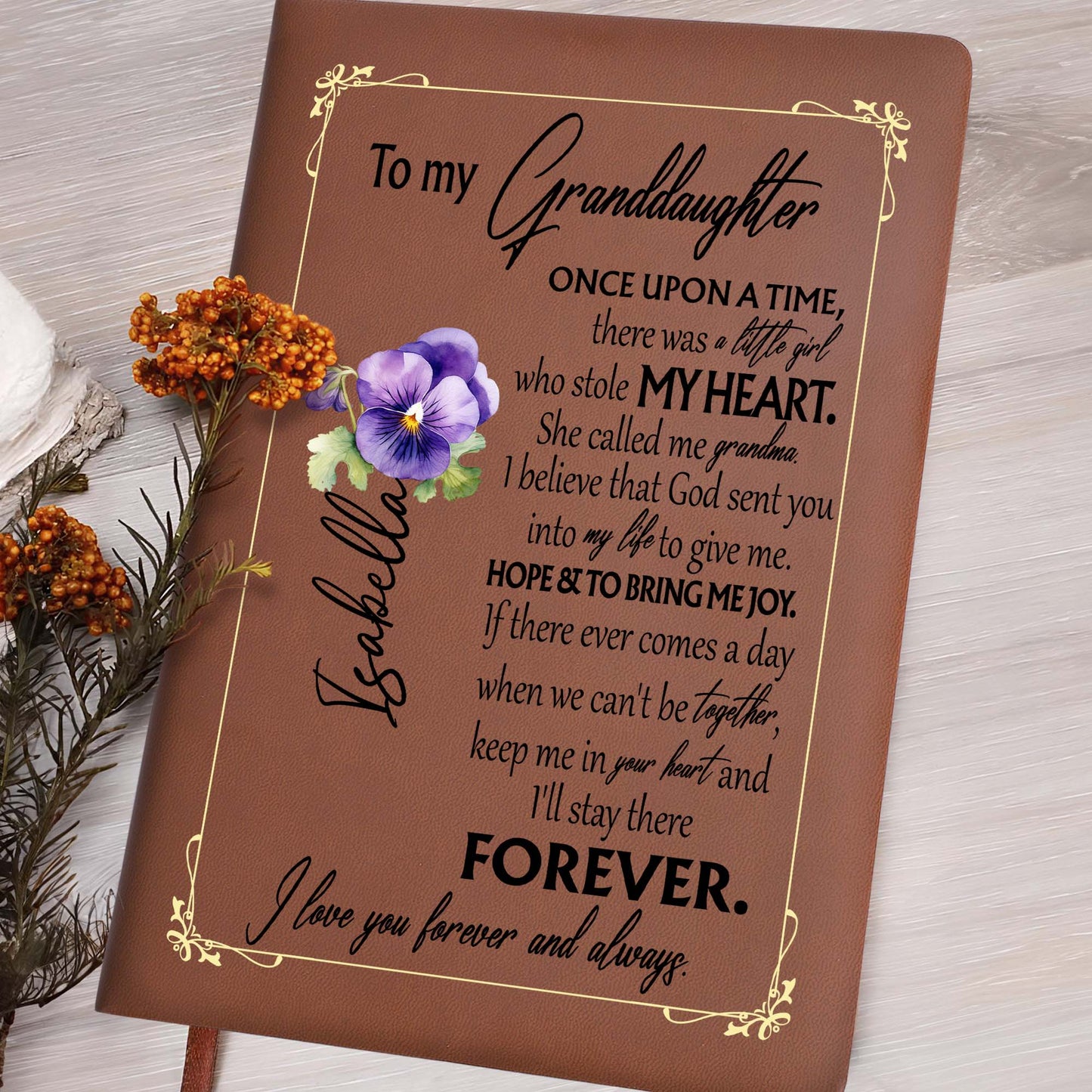 Granddaughter, You Have My Heart – Vintage Frame and Flowers