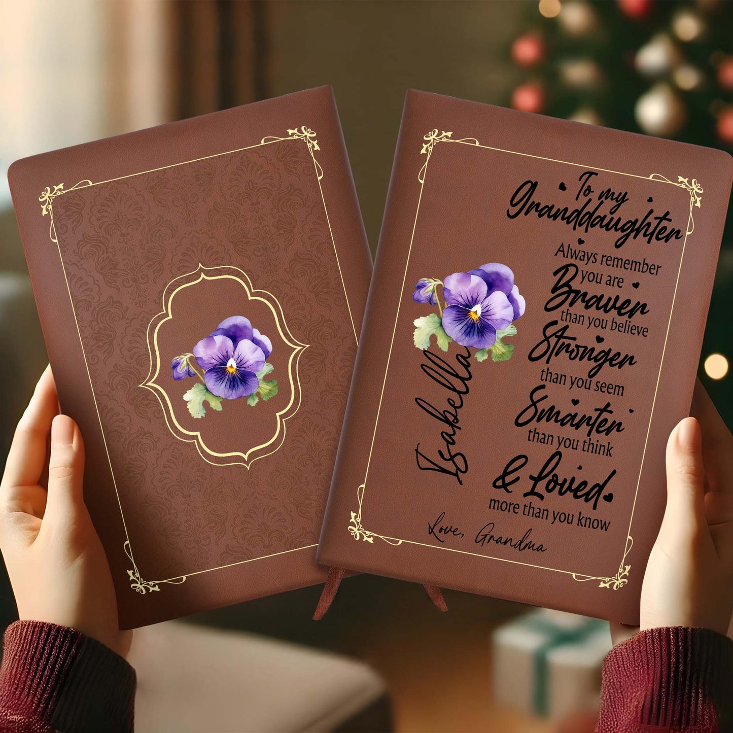 Braver, Stronger, Smarter, Loved, Inspiring Message With Pansy Flowers