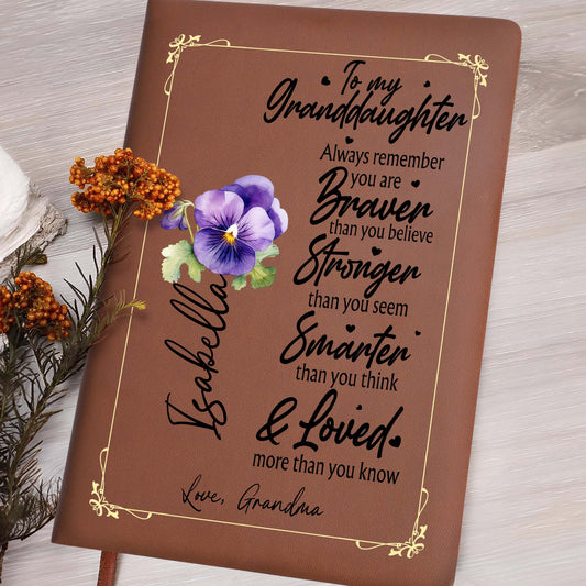 Braver, Stronger, Smarter, Loved, Inspiring Message With Pansy Flowers