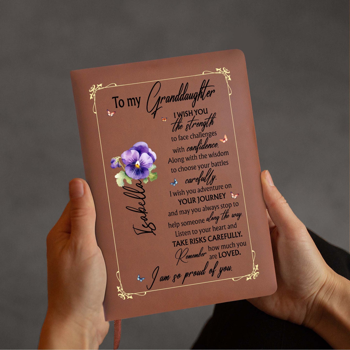 Granddaughter Journey Elegant Floral Frame