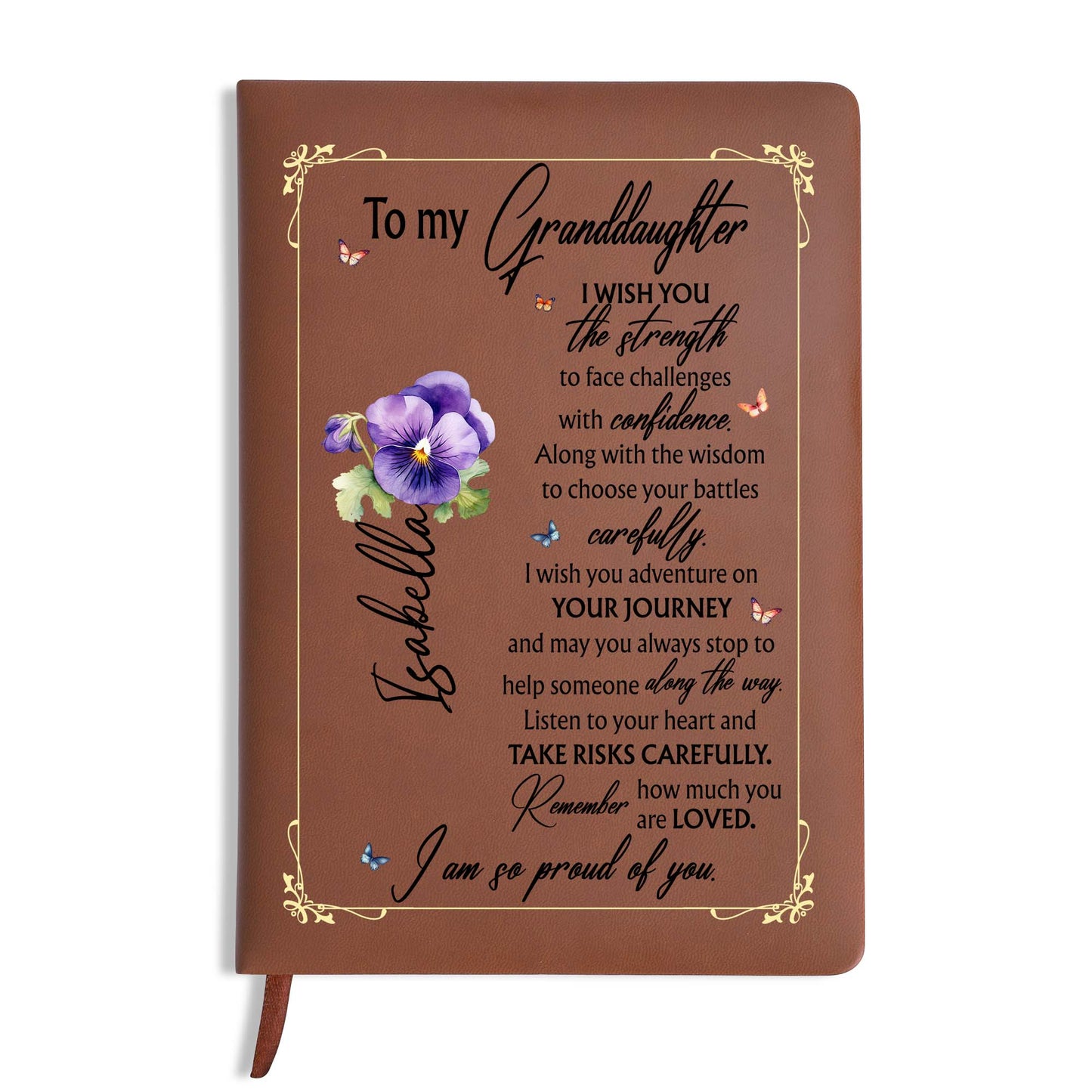 Granddaughter Journey Elegant Floral Frame