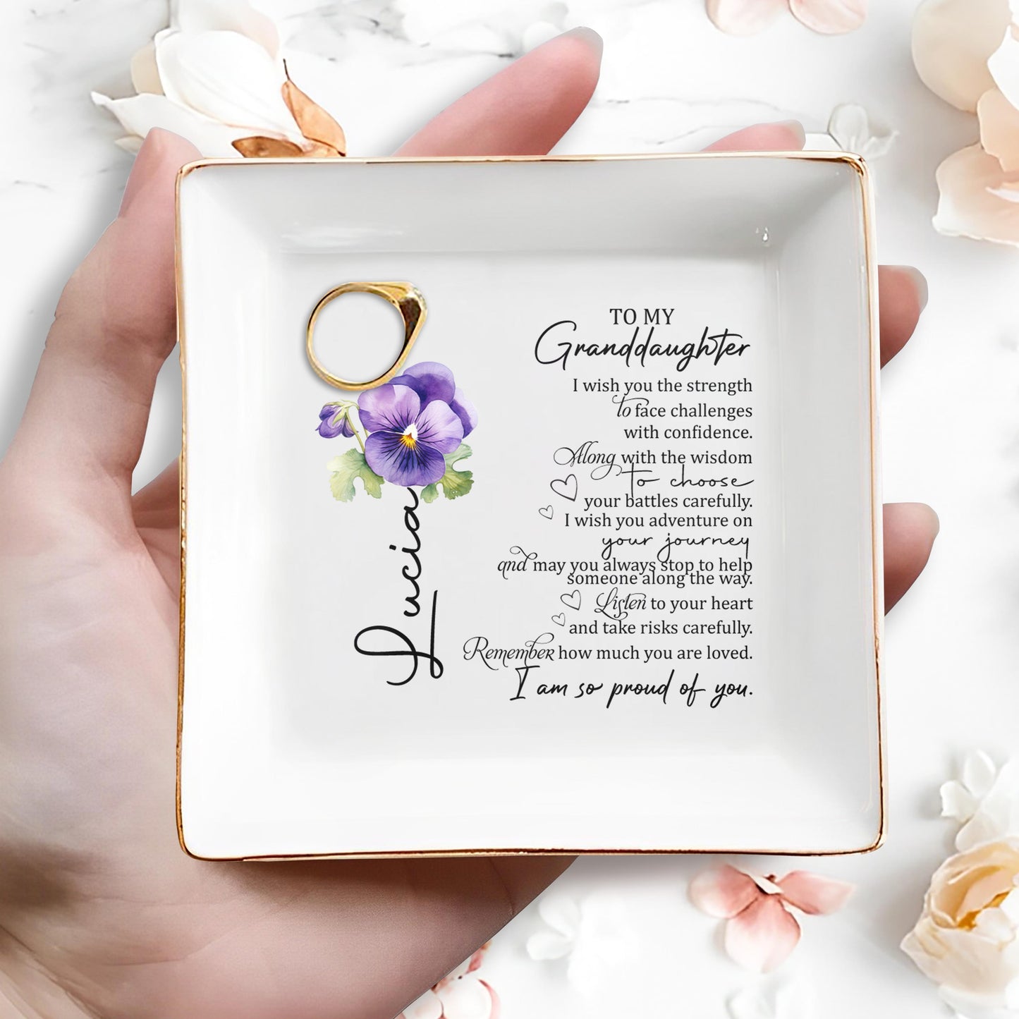 Create Your Own Memory Jewelry Dish - Personalized Custom Jewelry Dish - GDT009_SCRD