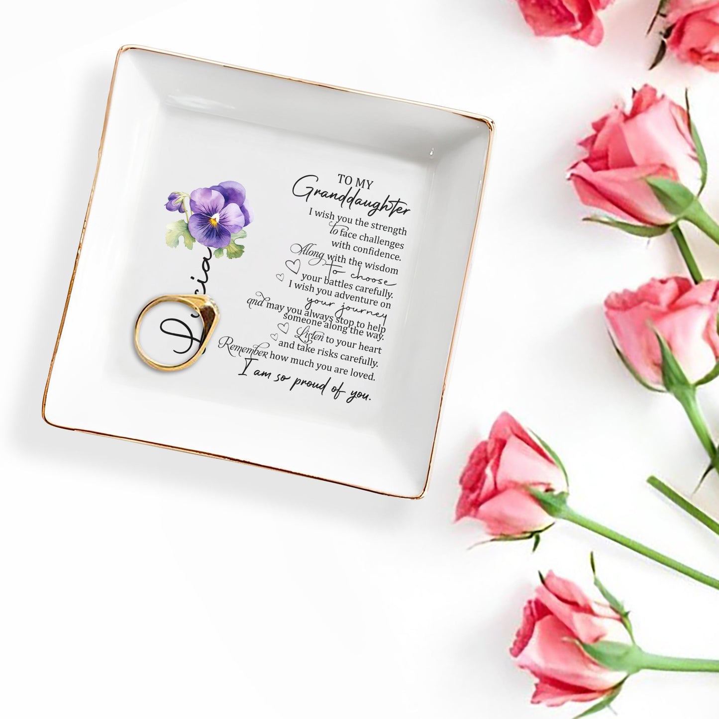Create Your Own Memory Jewelry Dish - Personalized Custom Jewelry Dish - GDT009_SCRD