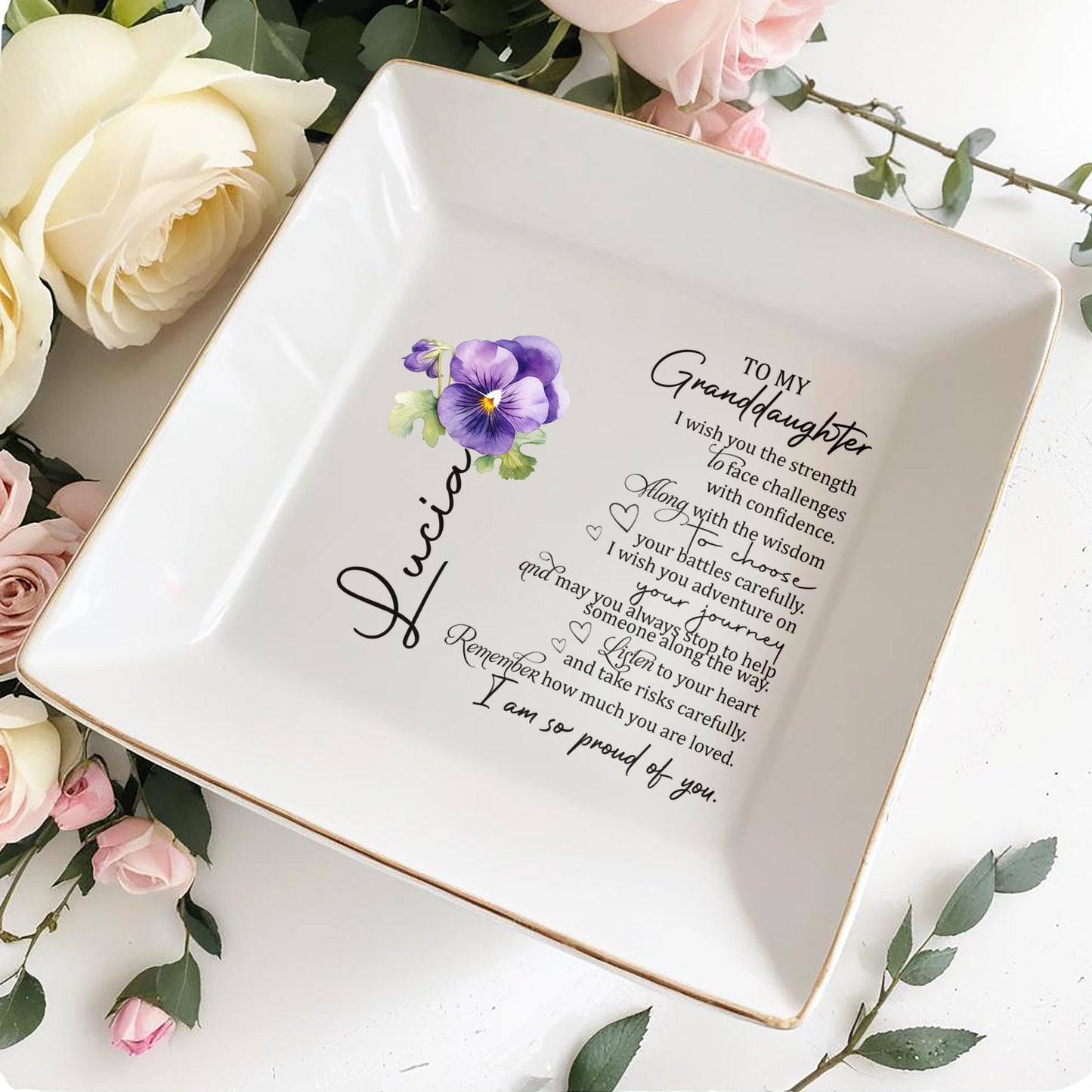 Create Your Own Memory Jewelry Dish - Personalized Custom Jewelry Dish - GDT009_SCRD