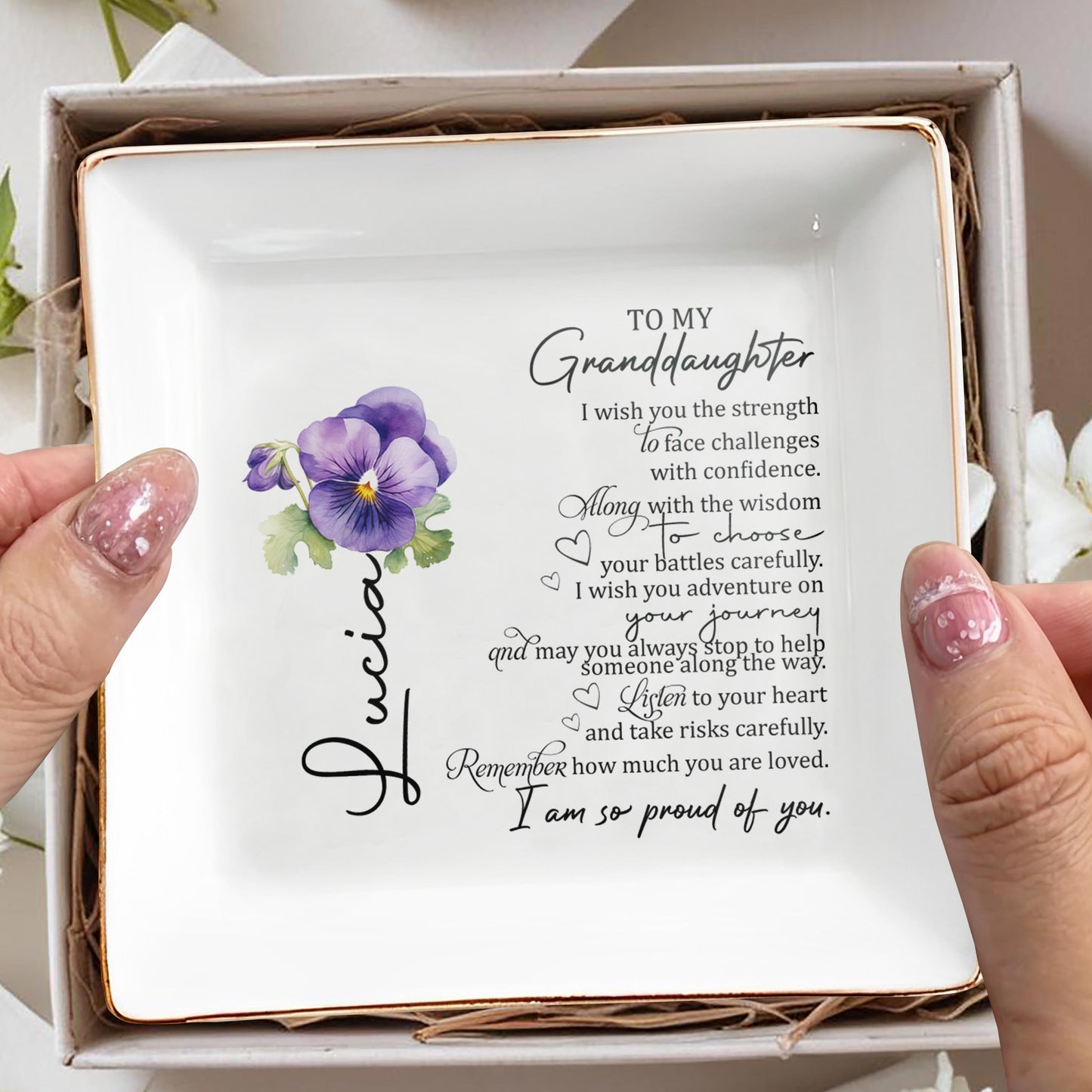 Create Your Own Memory Jewelry Dish - Personalized Custom Jewelry Dish - GDT009_SCRD