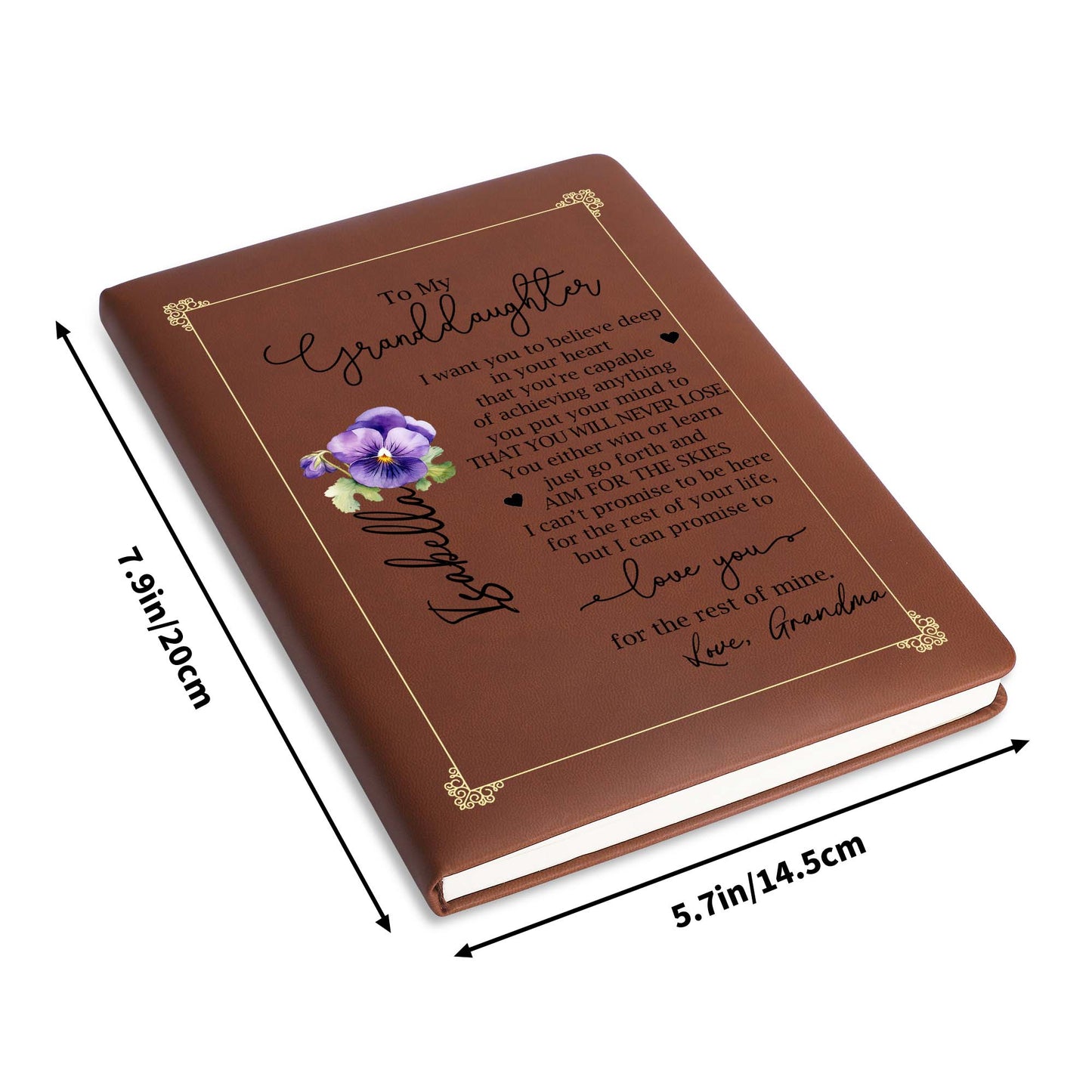 Believe And Aim For The Skies, Love For A Lifetime - Personalized Custom Leather Journal - GDT018_JRNL