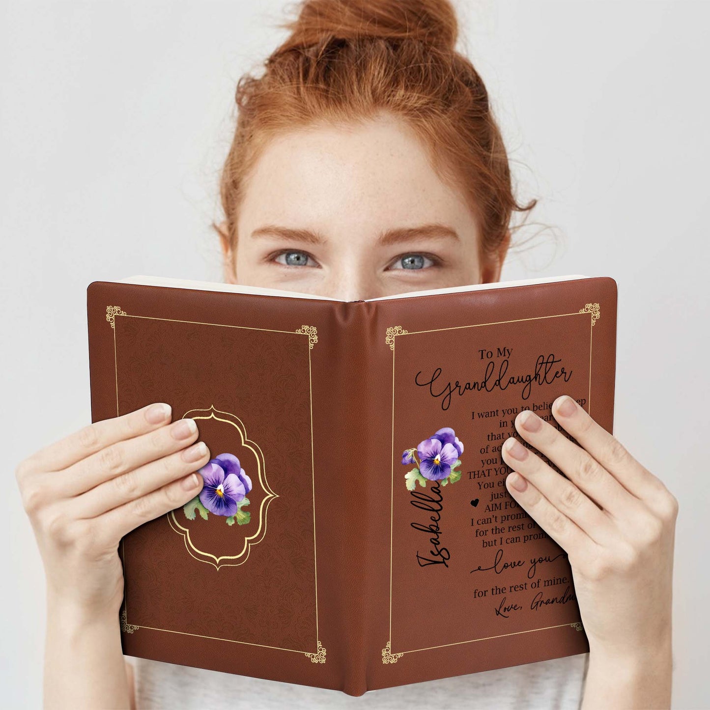 Believe And Aim For The Skies, Love For A Lifetime - Personalized Custom Leather Journal - GDT018_JRNL