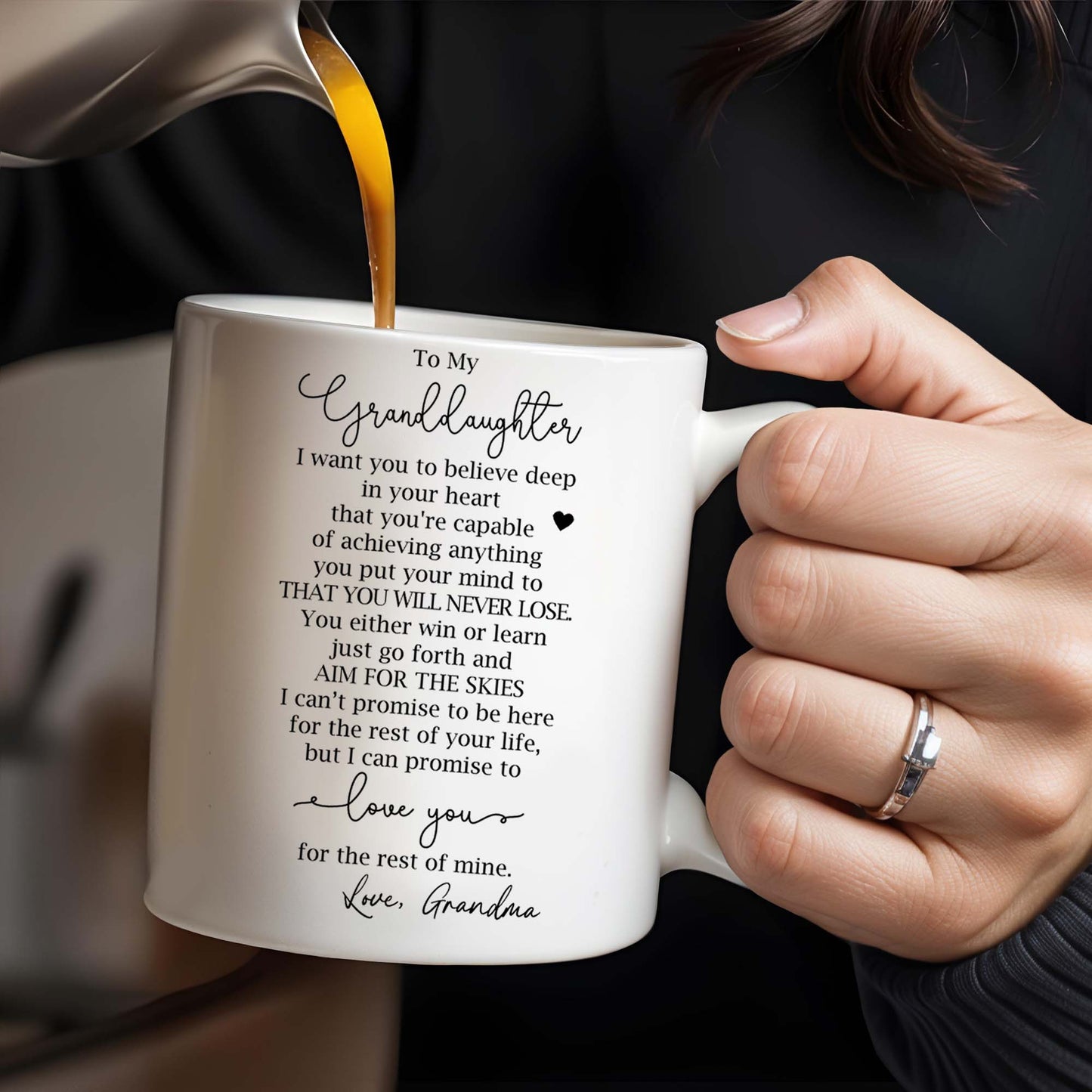 Granddaughter Believe In Yourself Heartfelt Pansy Mug