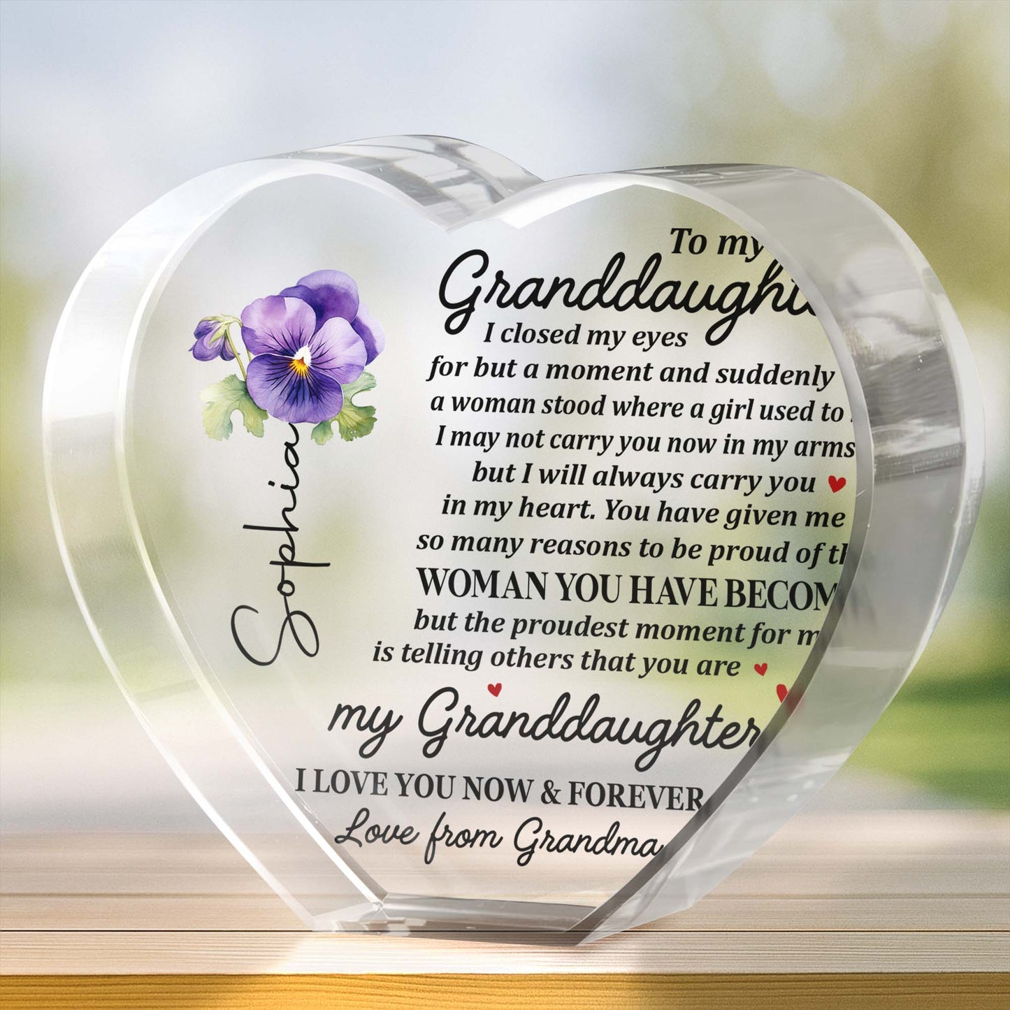 To My Granddaughter, I Closed My Eyes And Suddenly, Heart And Flowers