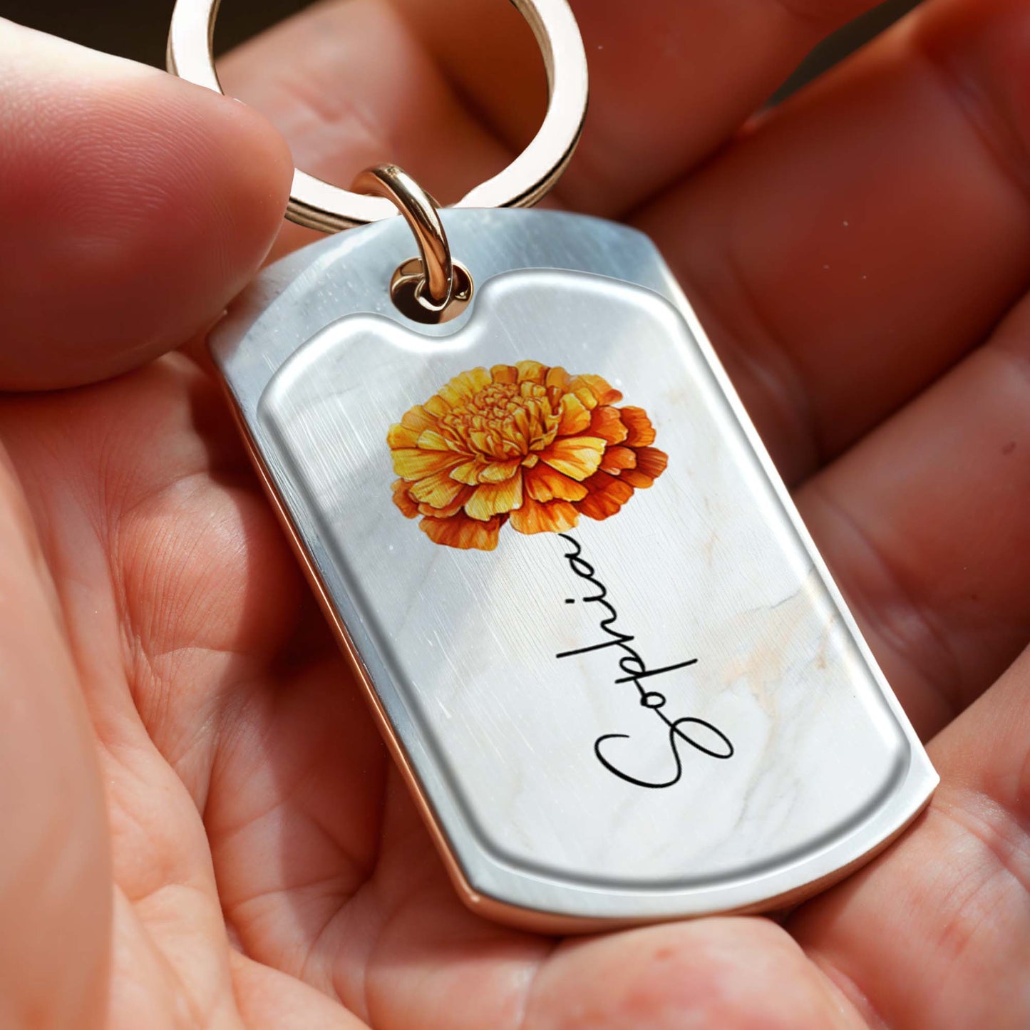 Grandma's Love and Pride for Her Granddaughter With Marigold Flower