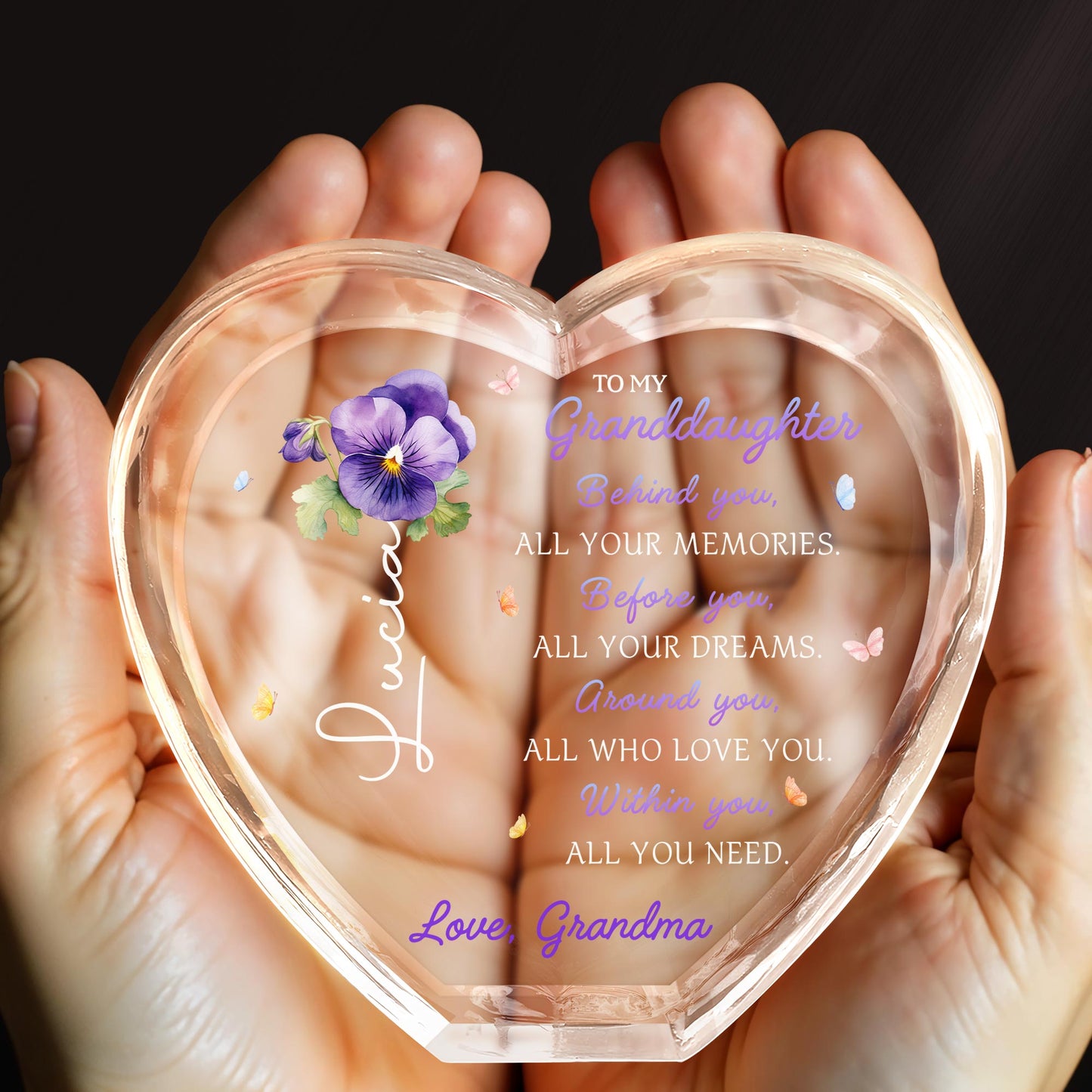 To My Granddaughter, Behind You, All Your Memories, Flowers and Butterflies