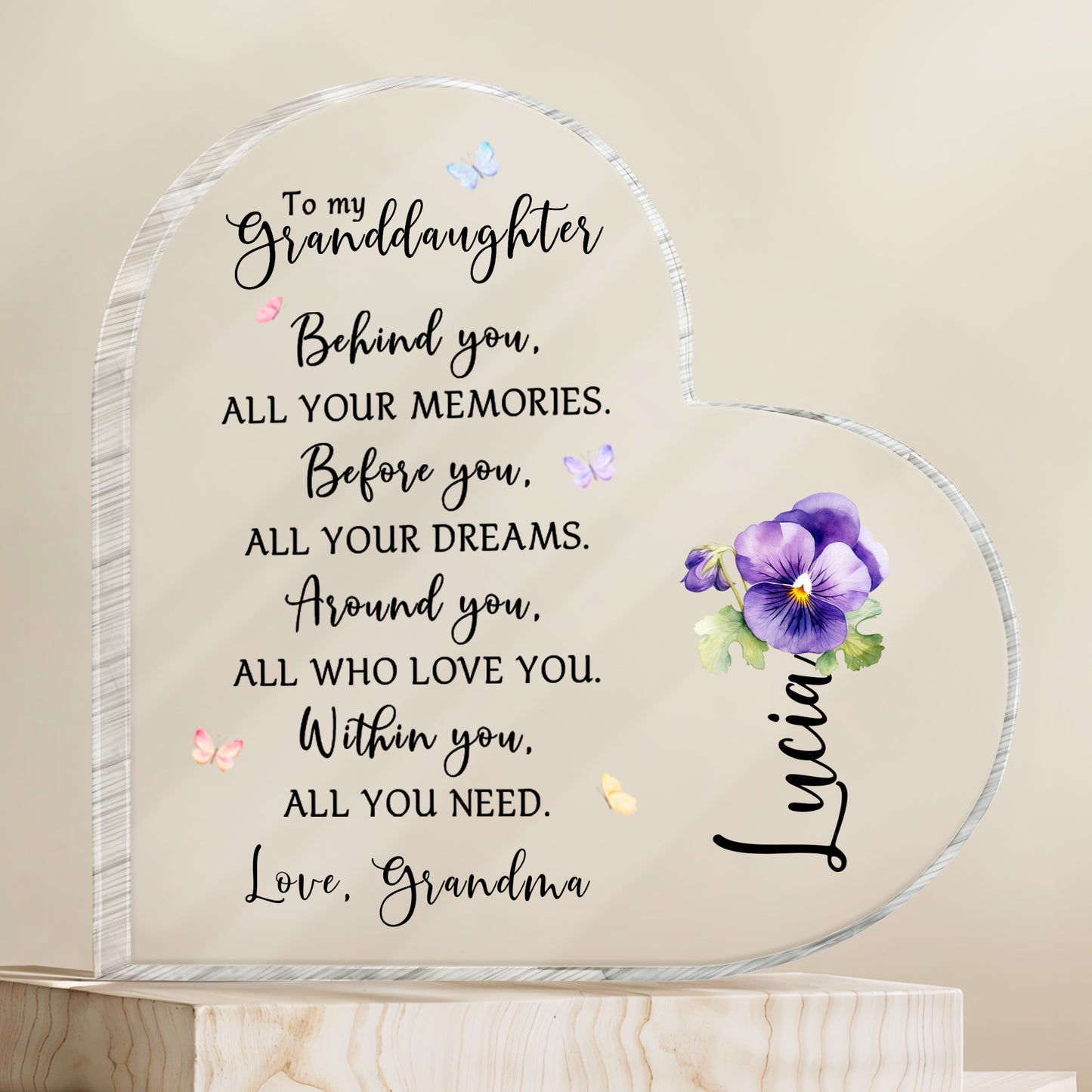 Love Message To Granddaughter With Pansy Flower