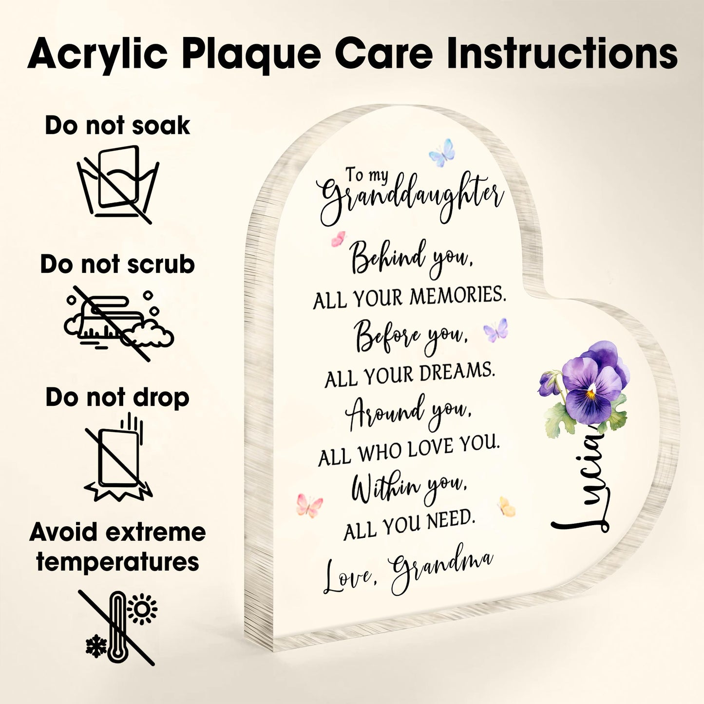 Love Message To Granddaughter With Pansy Flower