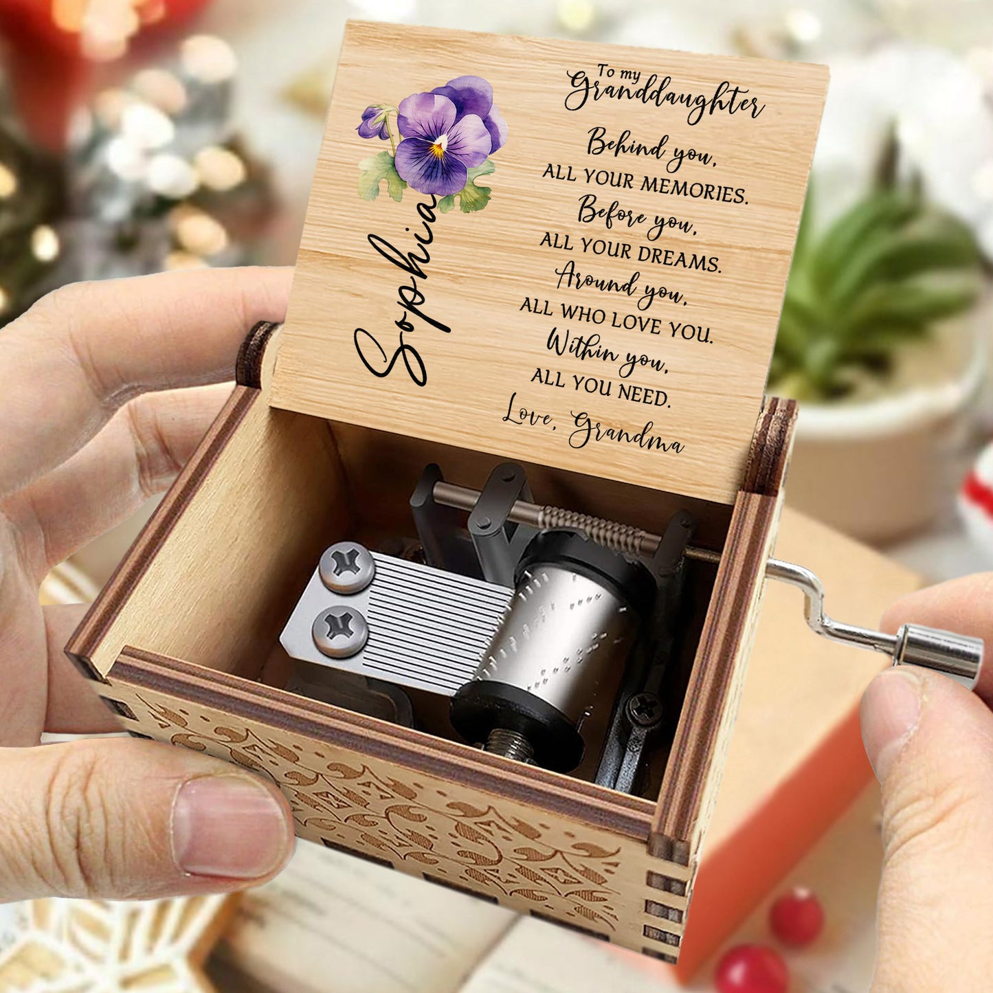 Behind You All Your Memories With Flowers Music Box