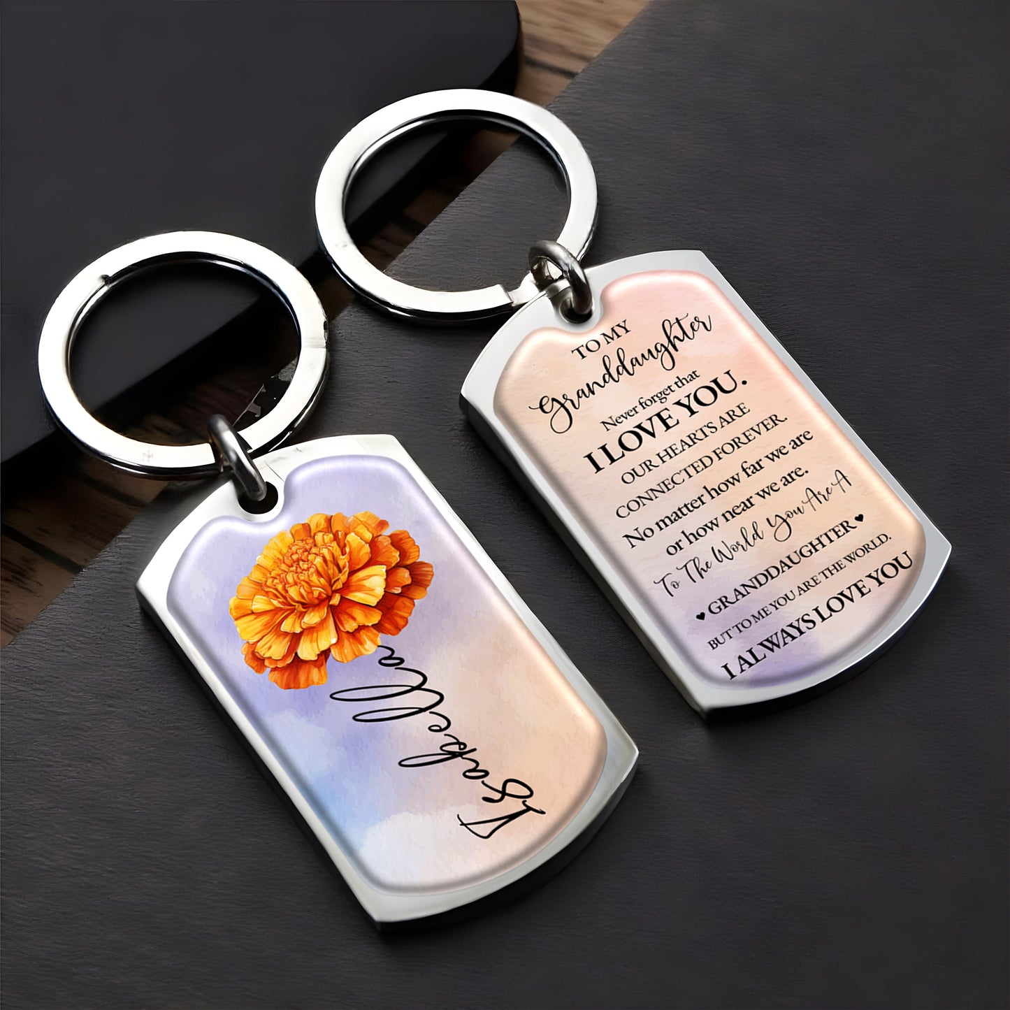 Connected Hearts Forever Love Message With Flower