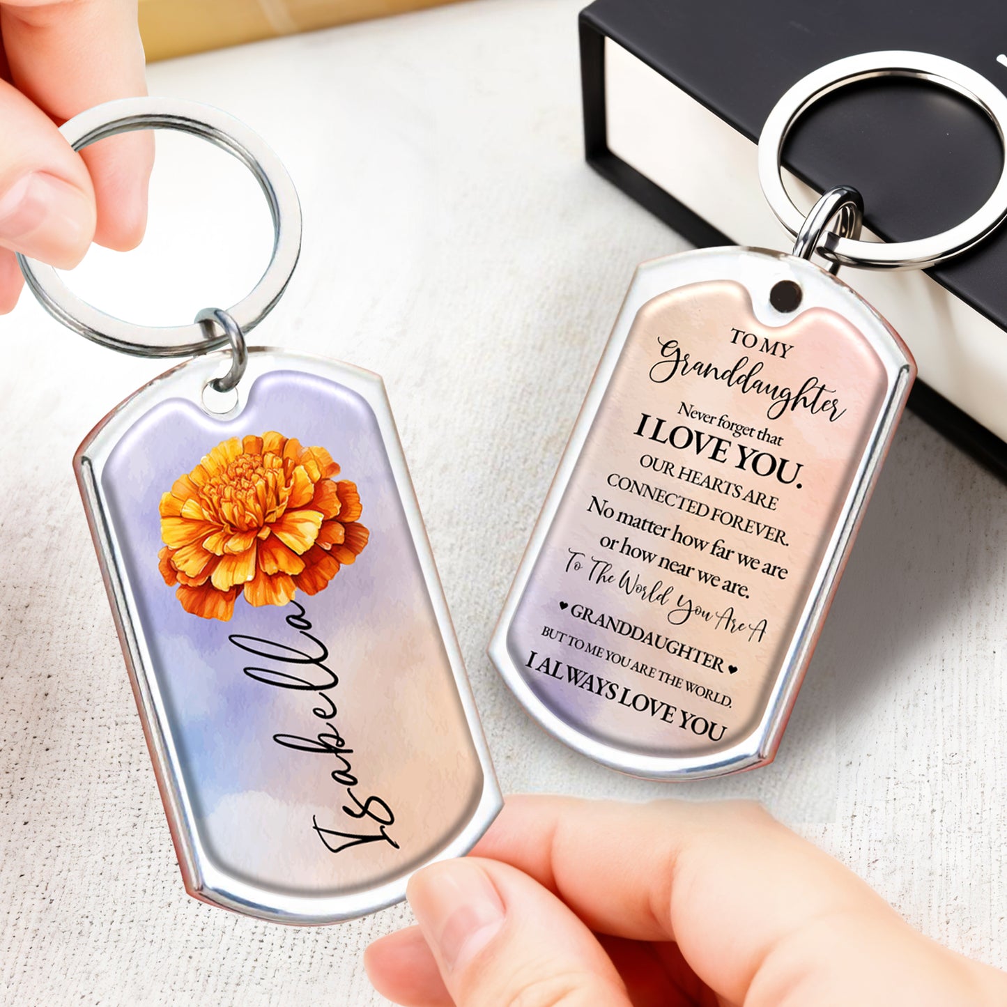 Connected Hearts Forever Love Message With Flower