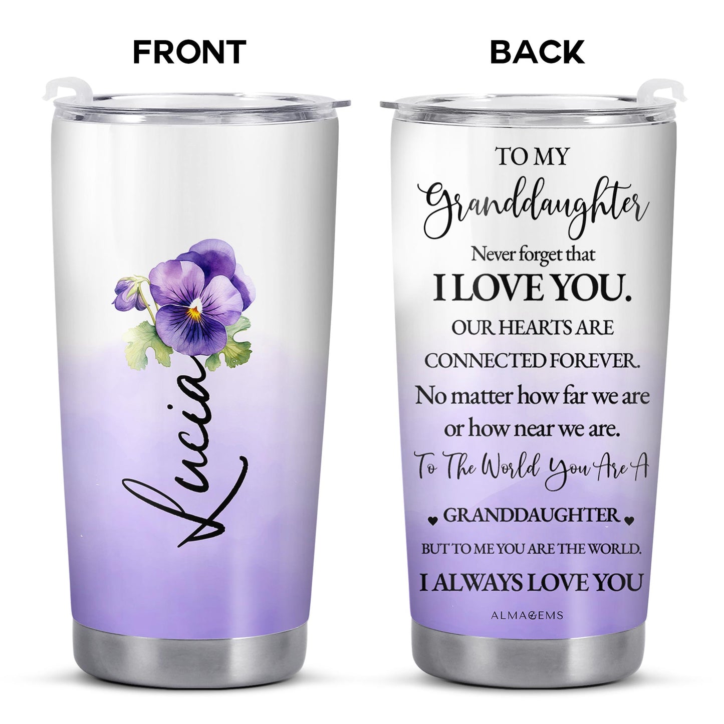 Granddaughter You Are My World Floral Tumbler