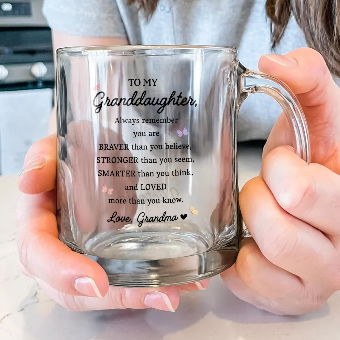 To My Granddaughter Always Remember You Are Loved - Personalized Custom Glass Mug - GDT034_GLM