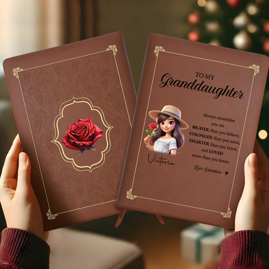 Braver, Stronger, Smarter Inspirational Quote With Rose and Young Woman