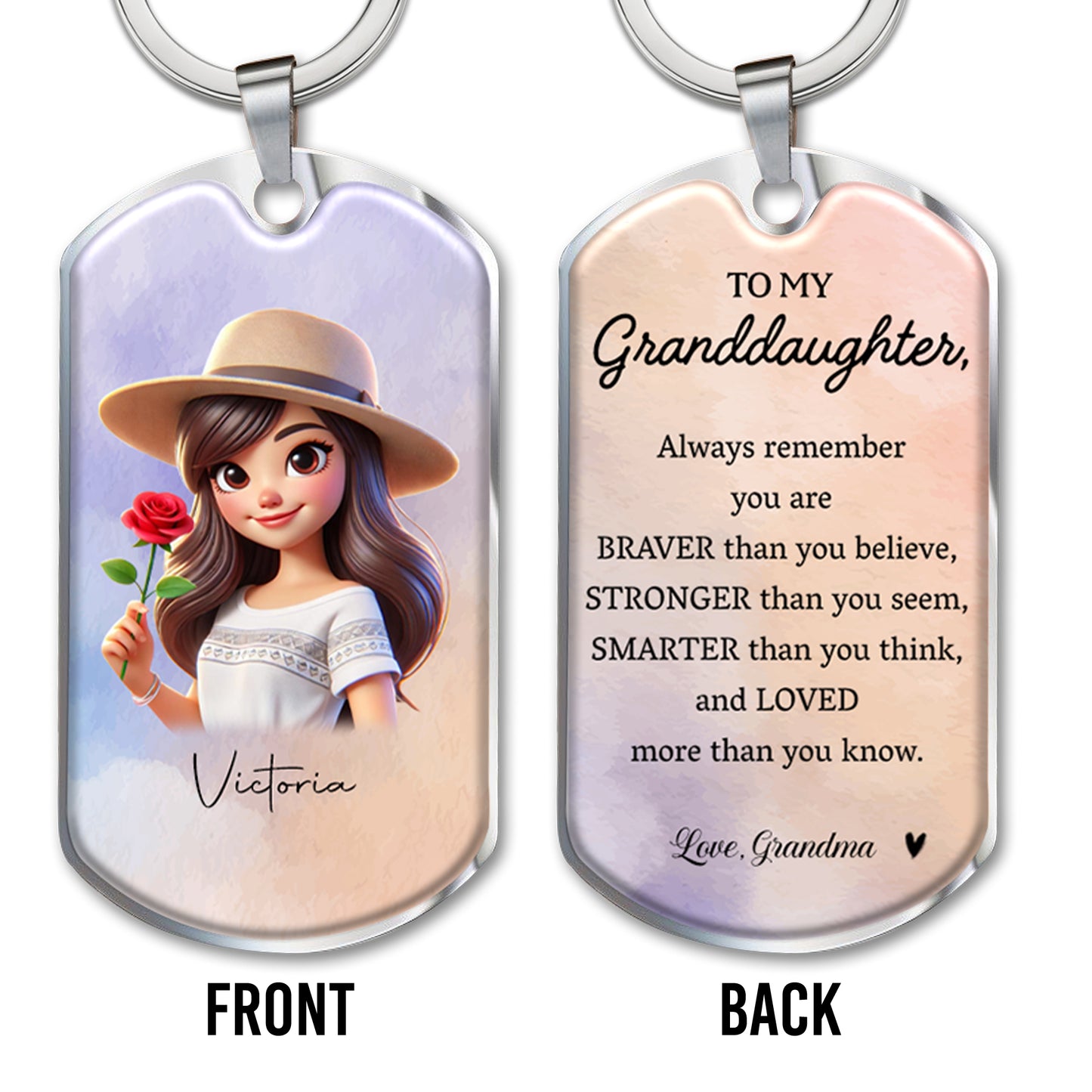 Braver Stronger Smarter Loved Inspirational Message With Girl And Rose