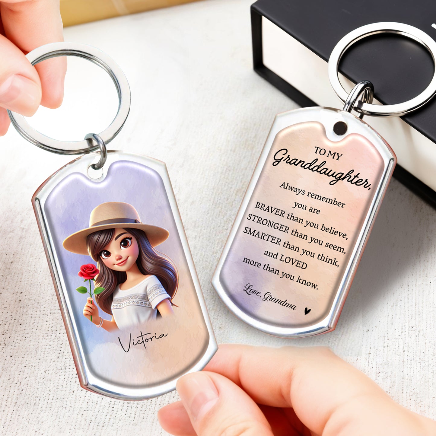 Braver Stronger Smarter Loved Inspirational Message With Girl And Rose