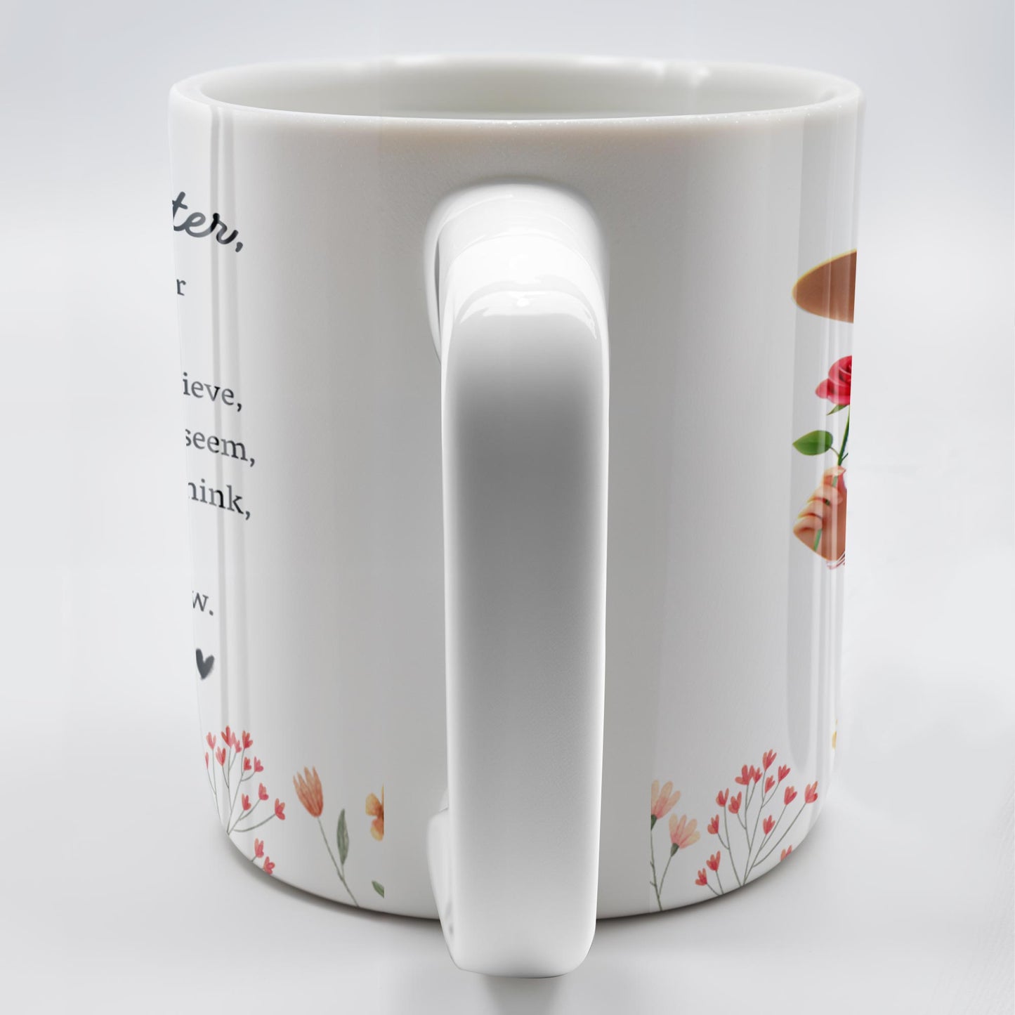 Braver Stronger Smarter Loved Motivational Quote With Rose - Personalized Custom Coffee Mug - GDT034_MG