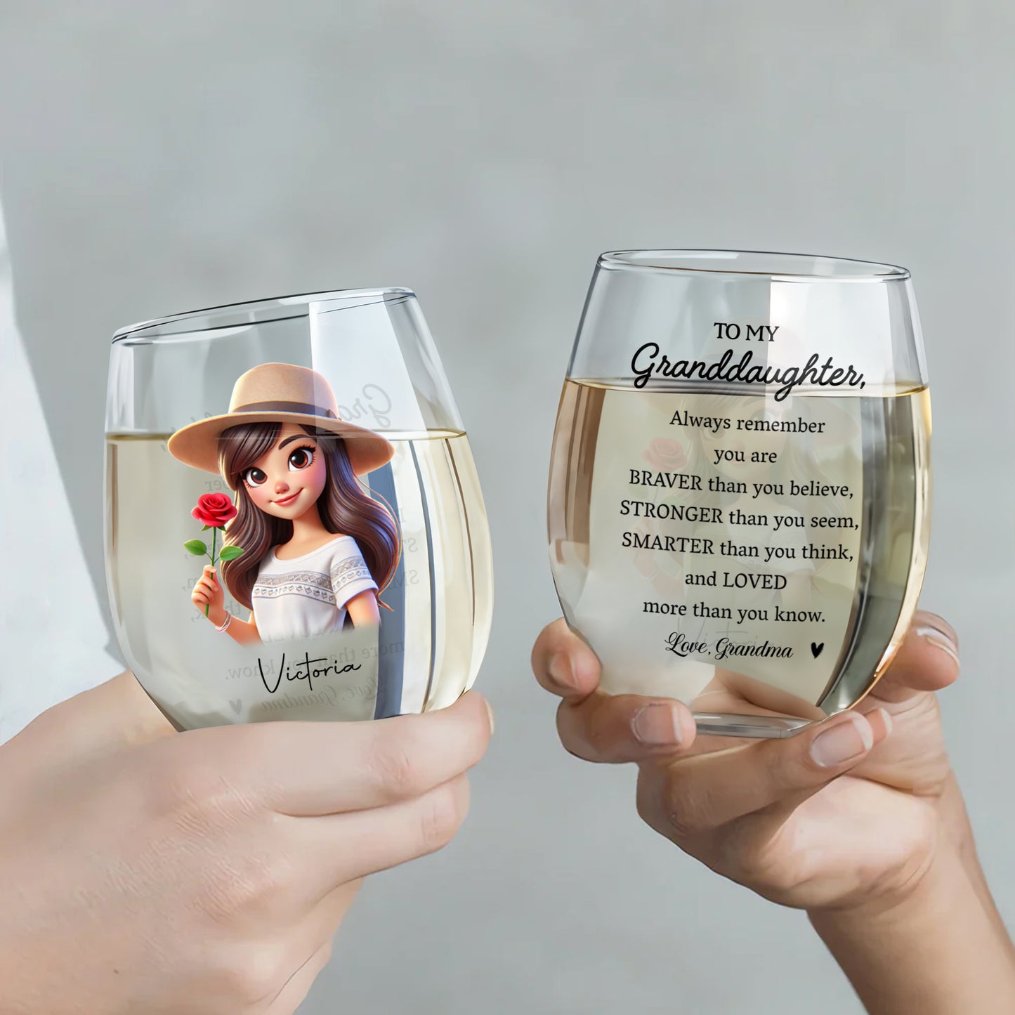 Braver, Stronger, Smarter, Loved Inspirational Quote With Girl And Rose