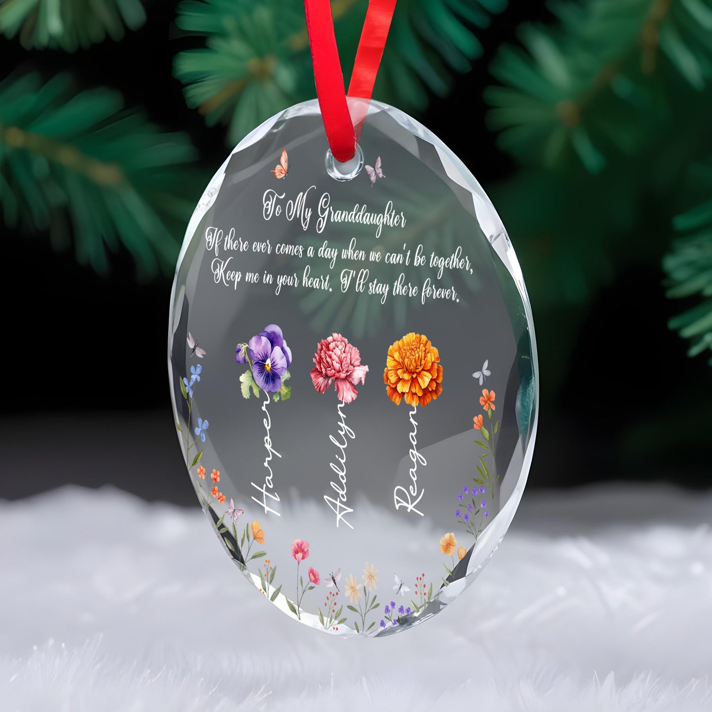 Heartfelt Message To Granddaughter With Flowers and Butterflies