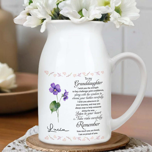 Love And Strength Granddaughter Floral Vase