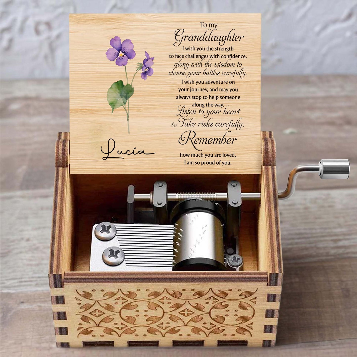 Granddaughter, You Are Loved And Cherished Wooden Music Box