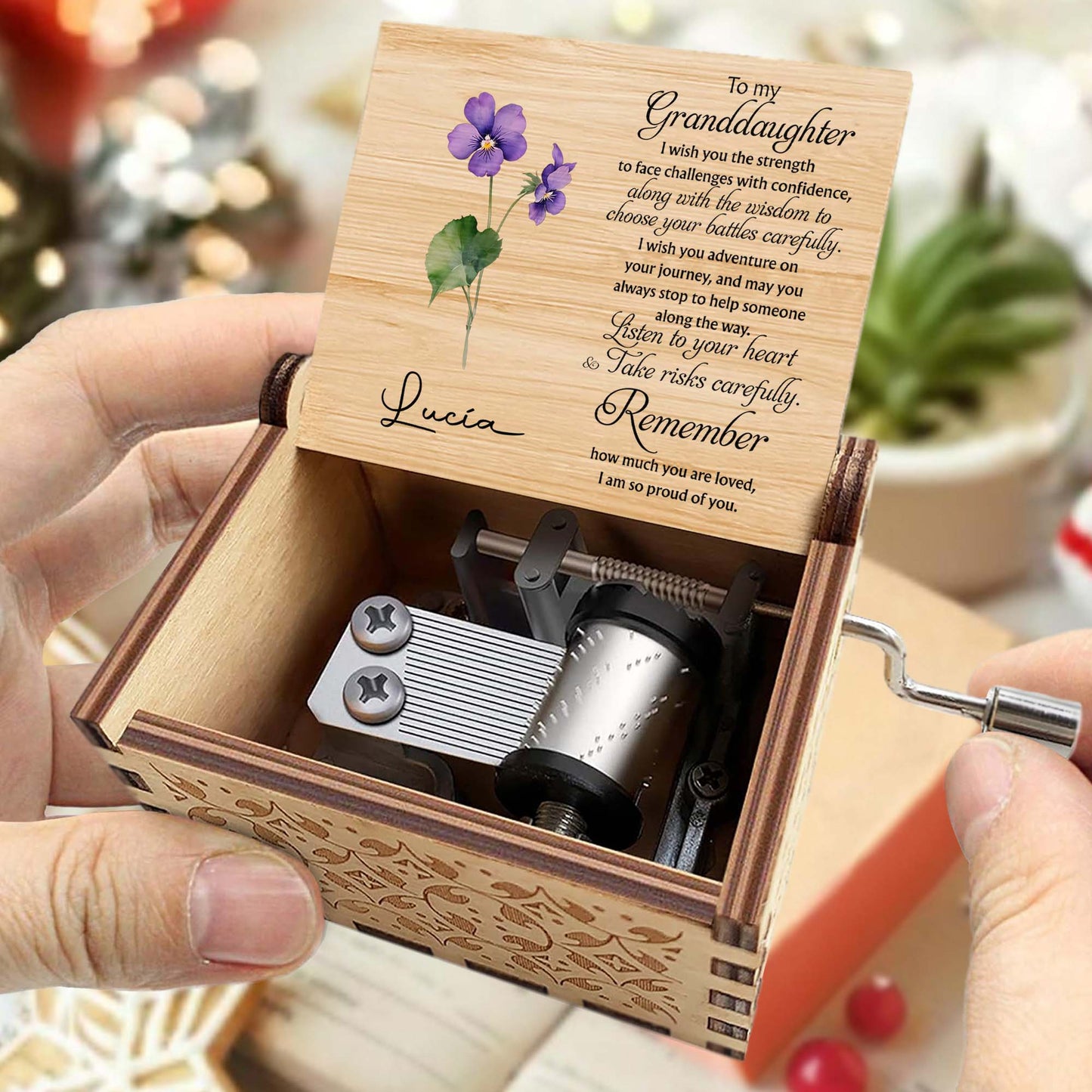 Granddaughter, You Are Loved And Cherished Wooden Music Box