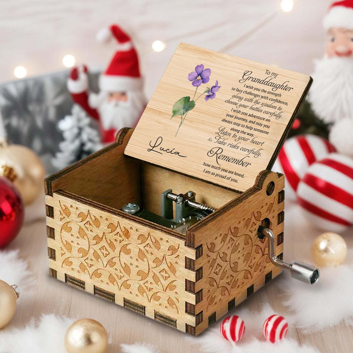 Granddaughter, You Are Loved And Cherished Wooden Music Box