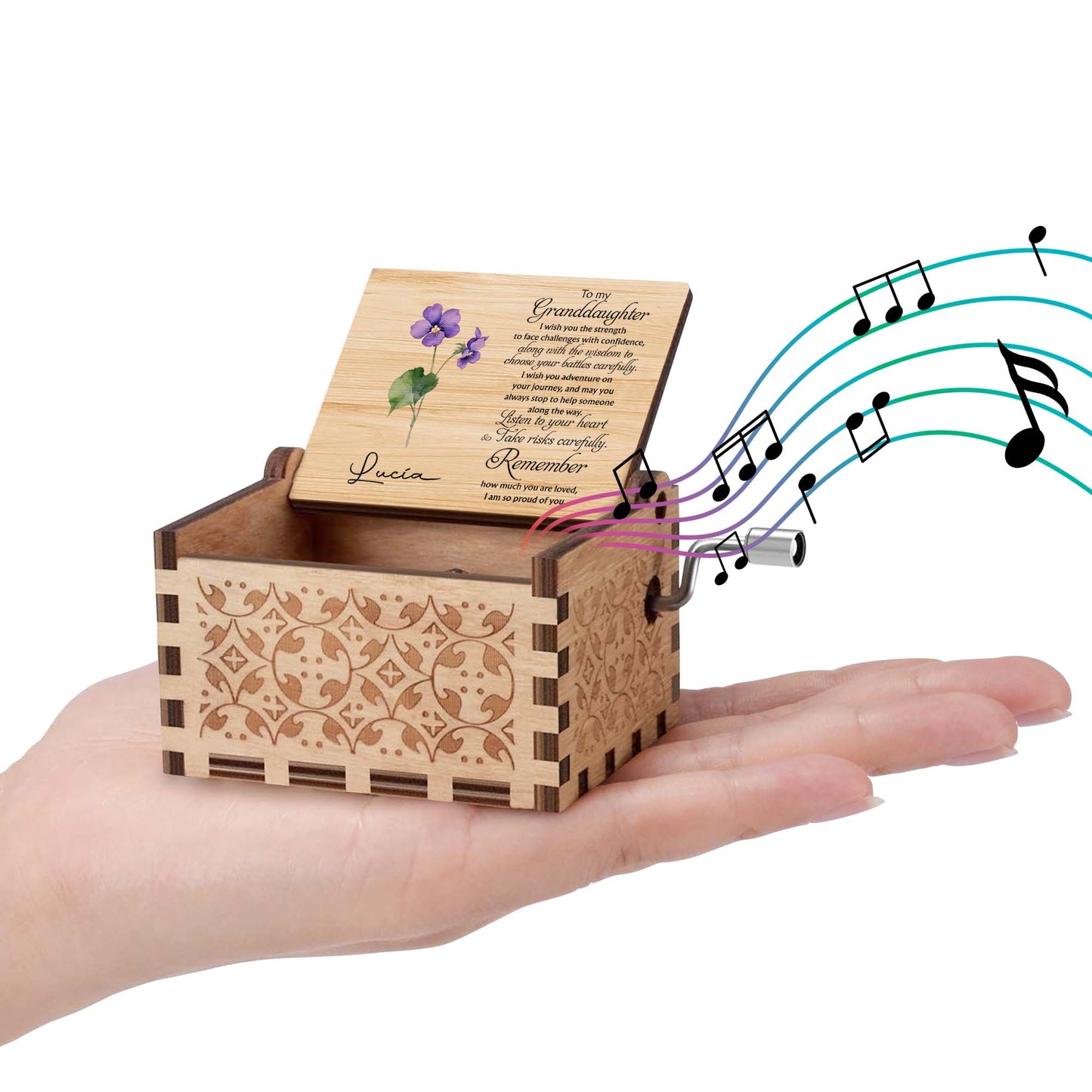 Granddaughter, You Are Loved And Cherished Wooden Music Box