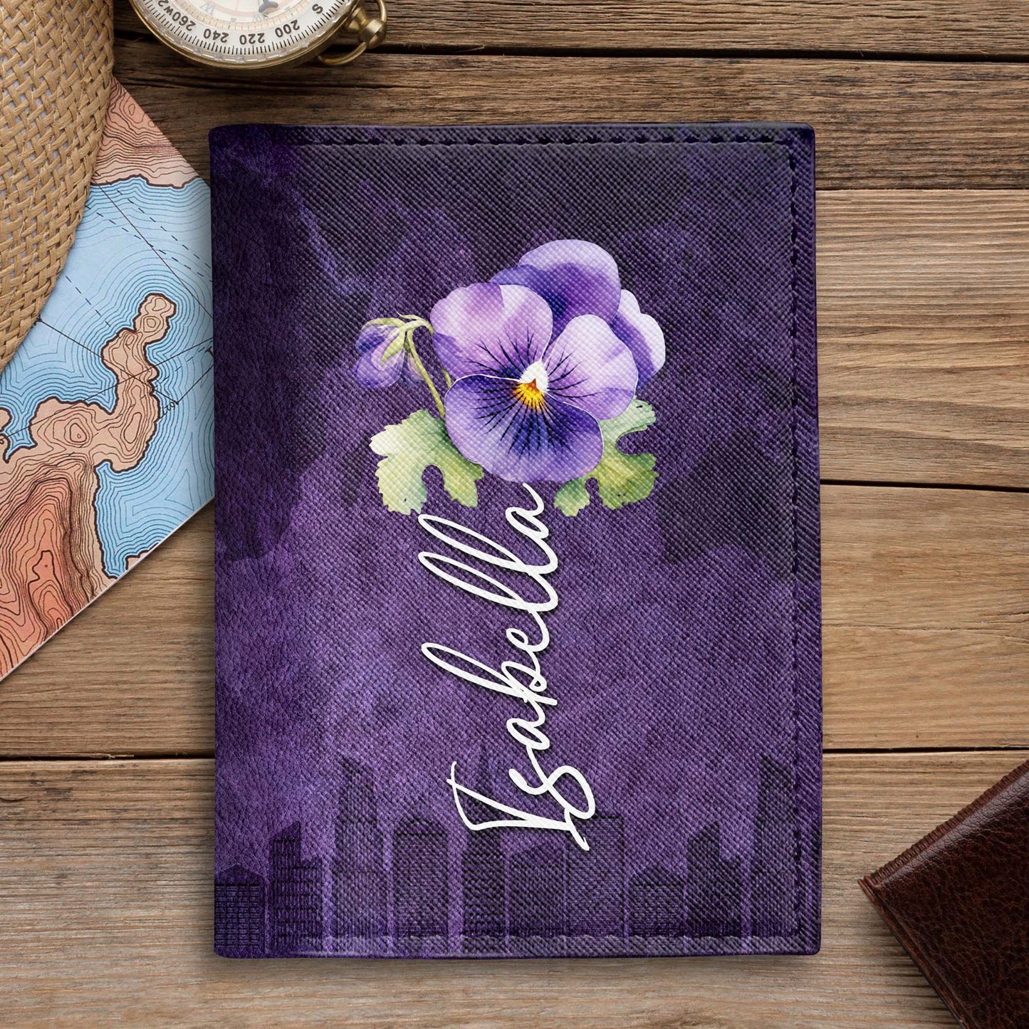 Personalized Violet Pansy Floral Design For A Unique Touch, Cityscape
