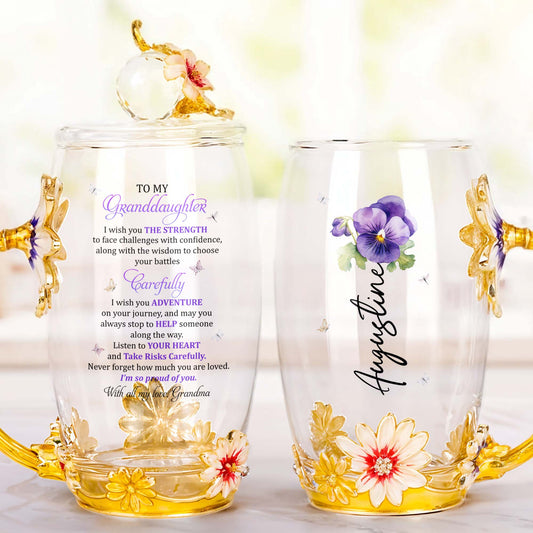 Exquisite Elegance with Enamel Flowers and Butterfly