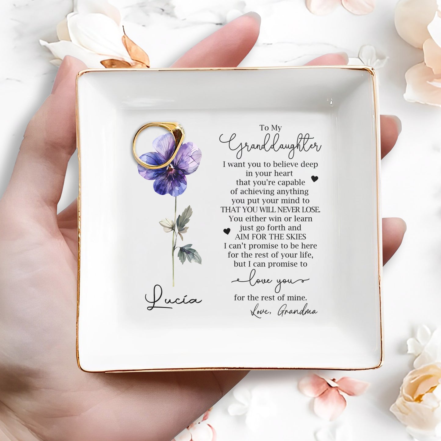 Granddaughter Encouragement Quote With Floral Design