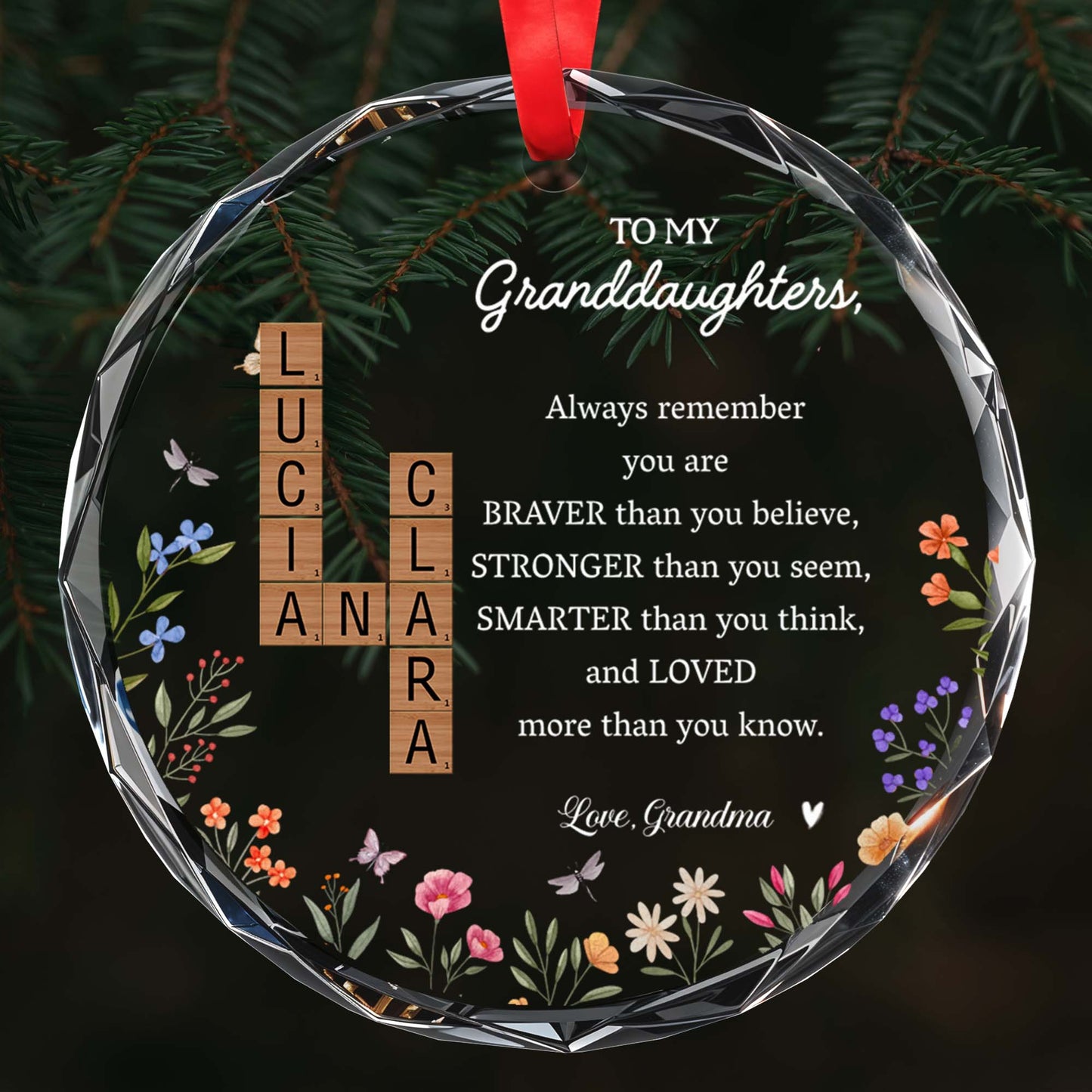 Love Grandma Encouragement For Granddaughter With Flowers