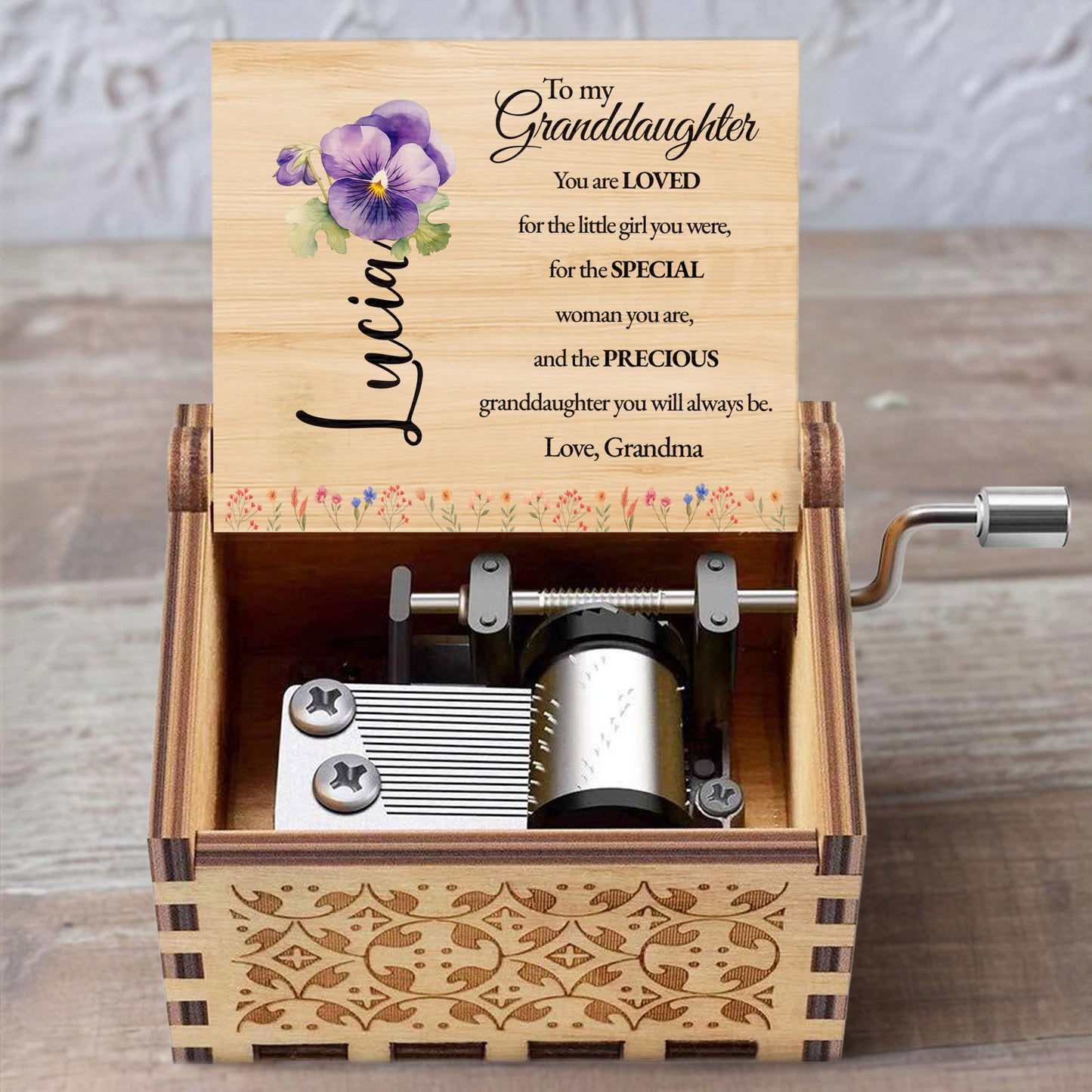 Loved Granddaughter Special Woman Precious Granddaughter Flowers Music Box