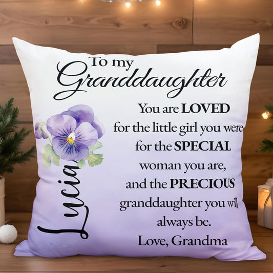 Loving Message To Granddaughter With Beautiful Pansy Design