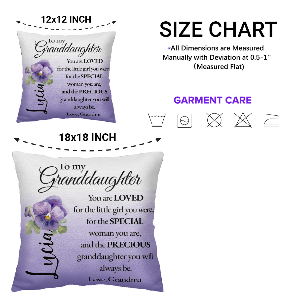 Loving Message To Granddaughter With Beautiful Pansy Design