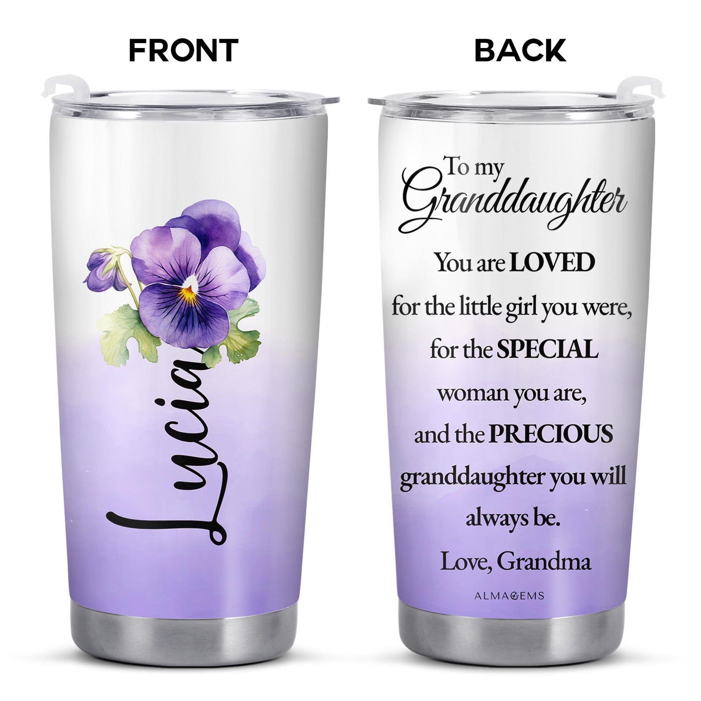 Love And Precious Words For Granddaughter With Flowers