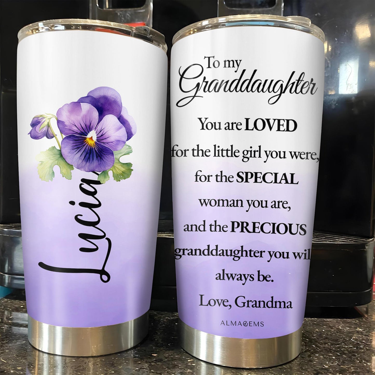 Love And Precious Words For Granddaughter With Flowers