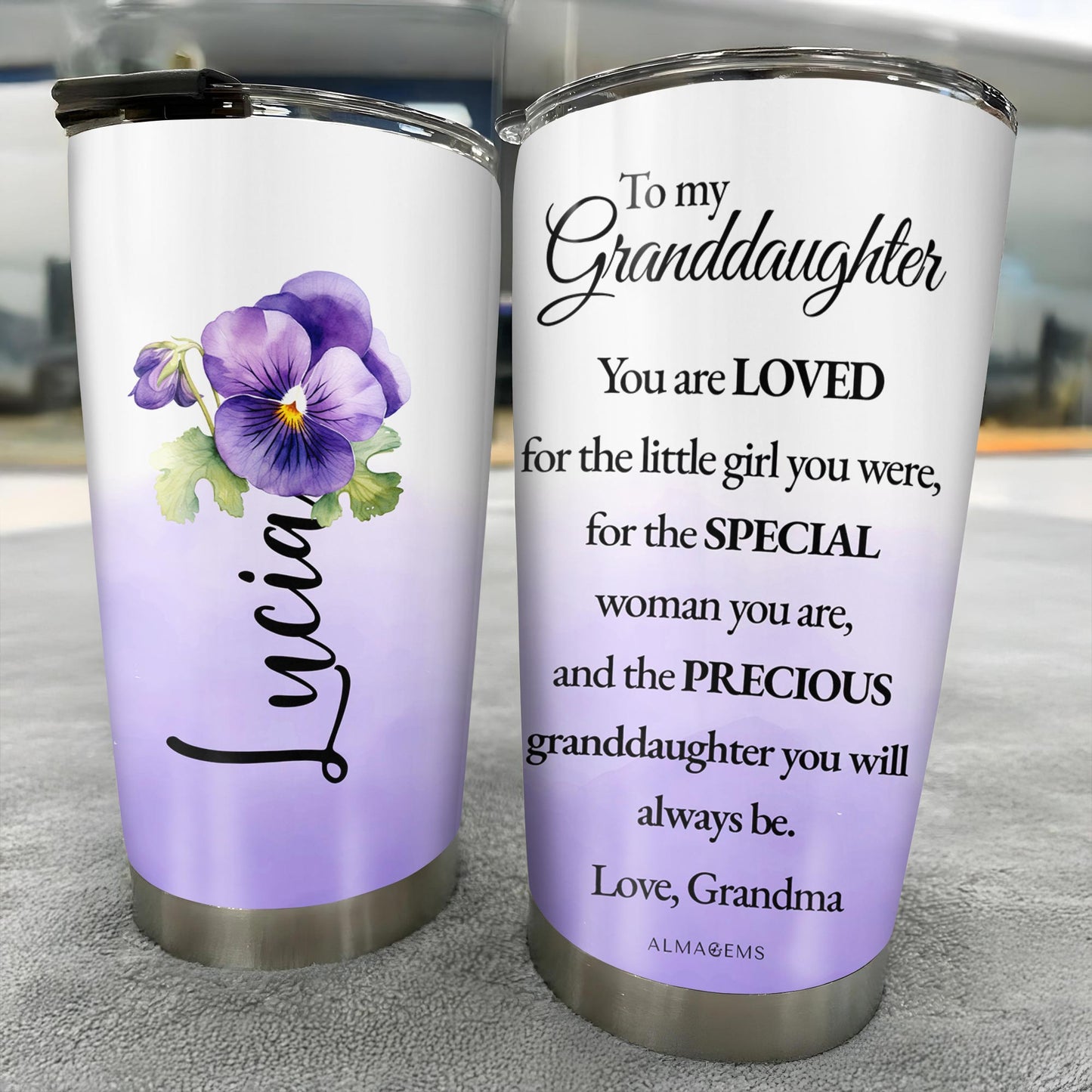 Love And Precious Words For Granddaughter With Flowers