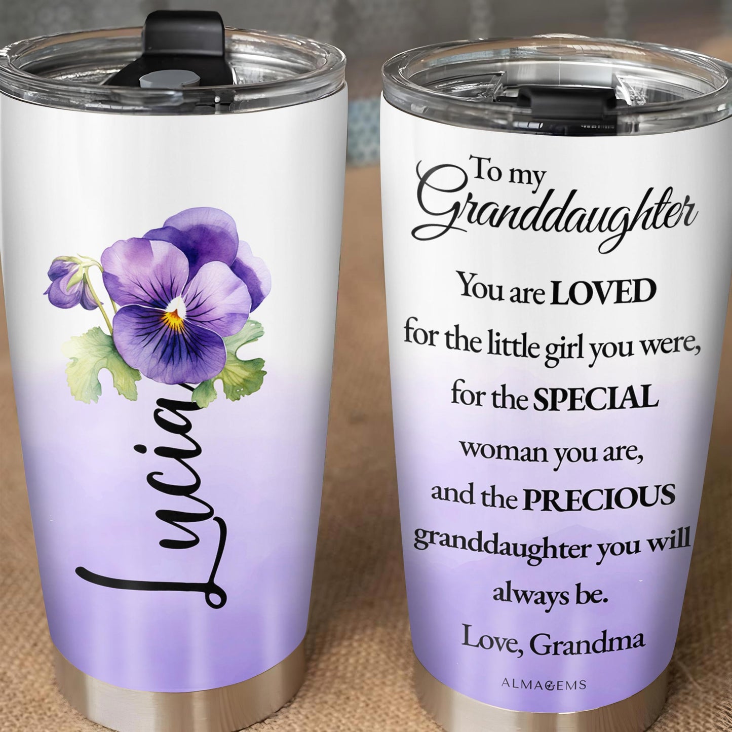 Love And Precious Words For Granddaughter With Flowers